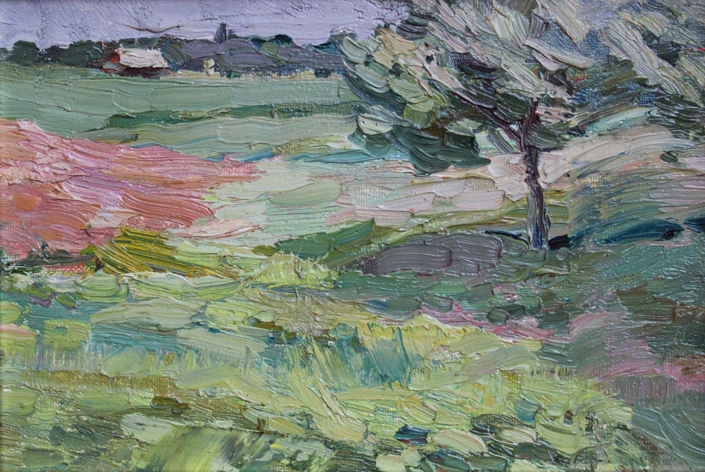 Landscape with tree. 1961. Oil on cardboard. 11x15, 5 cm.