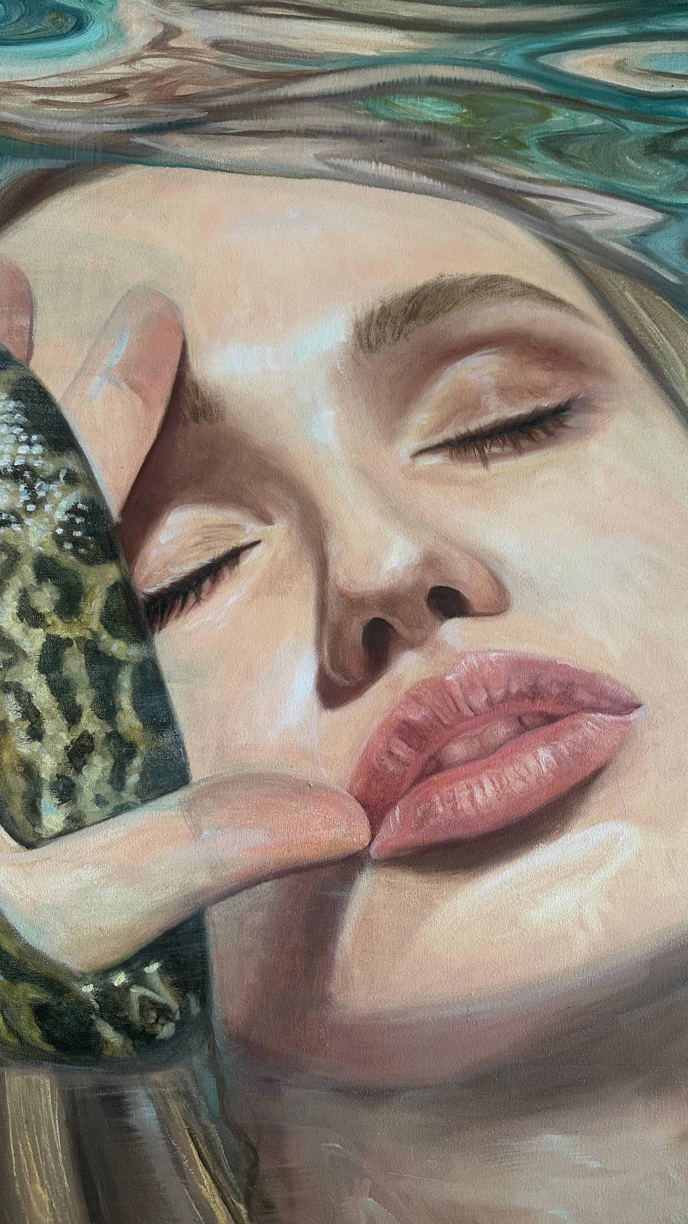 In her depth (Grau), Still-Life Painting, von Elena Khokhryakova