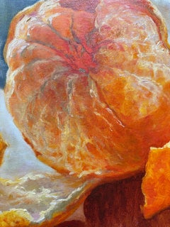Light Through a Mandarin  Original Oil Painting  40 × 40 cm