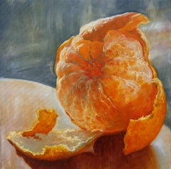 Light Through a Mandarin  Original Oil Painting  40 × 40 cm