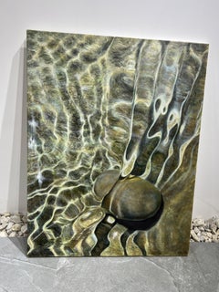 THE GAME. Underwater Stone. Realistic Water oil painting