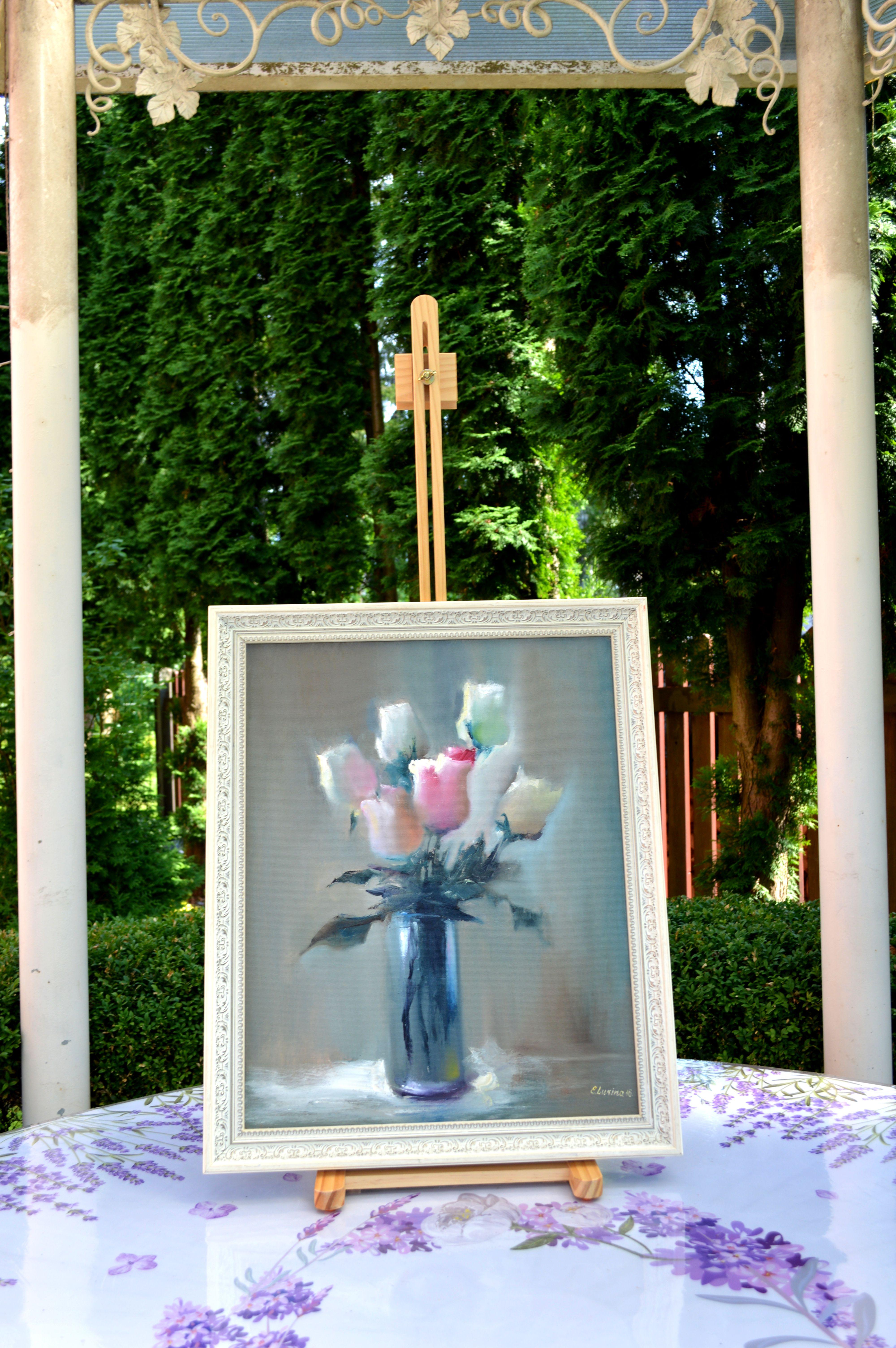 7 Rosen 50X40 Ölgemälde (Expressionismus), Painting, von Elena Lukina