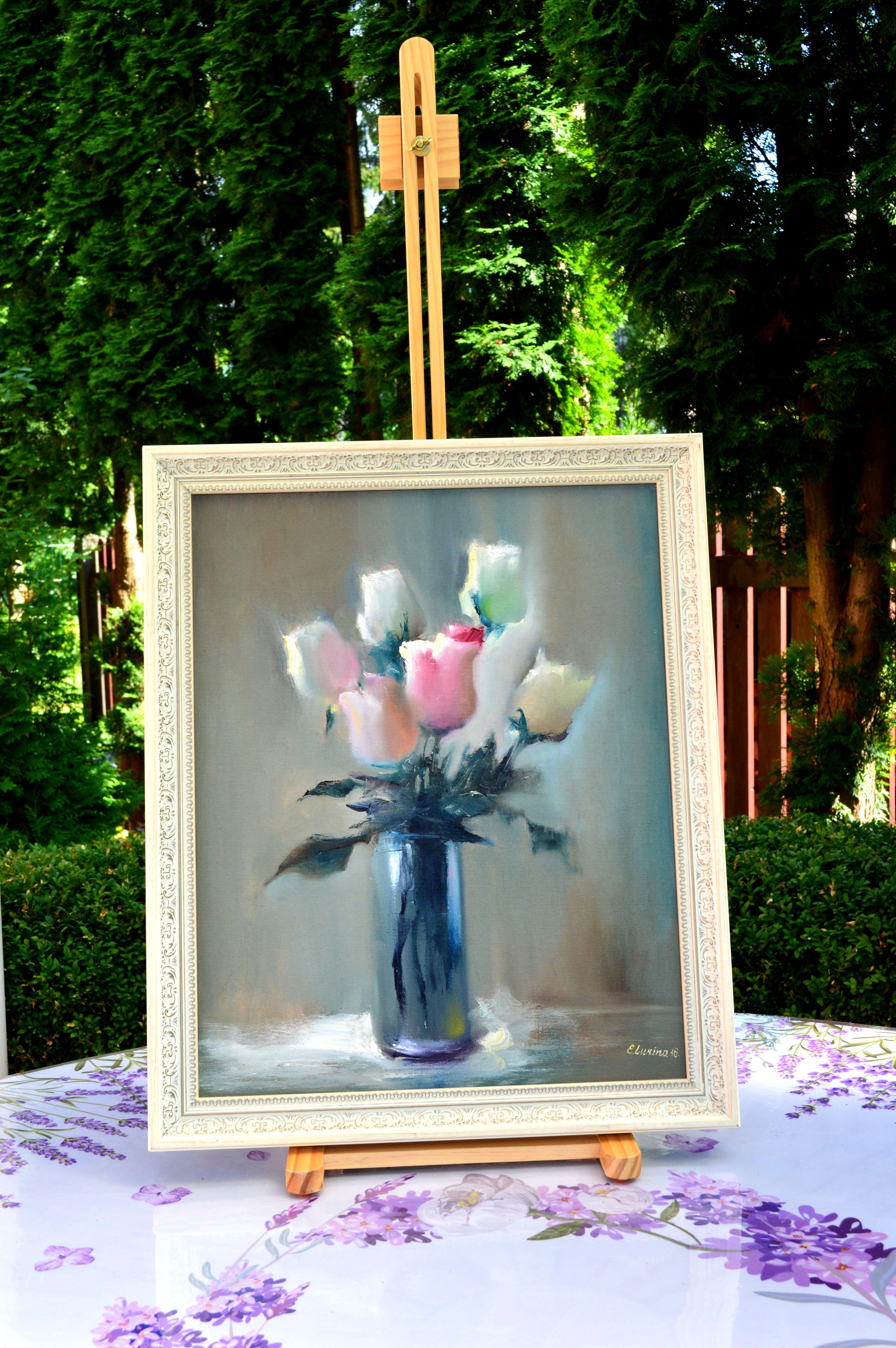 7 Rosen 50X40 Ölgemälde im Angebot 1