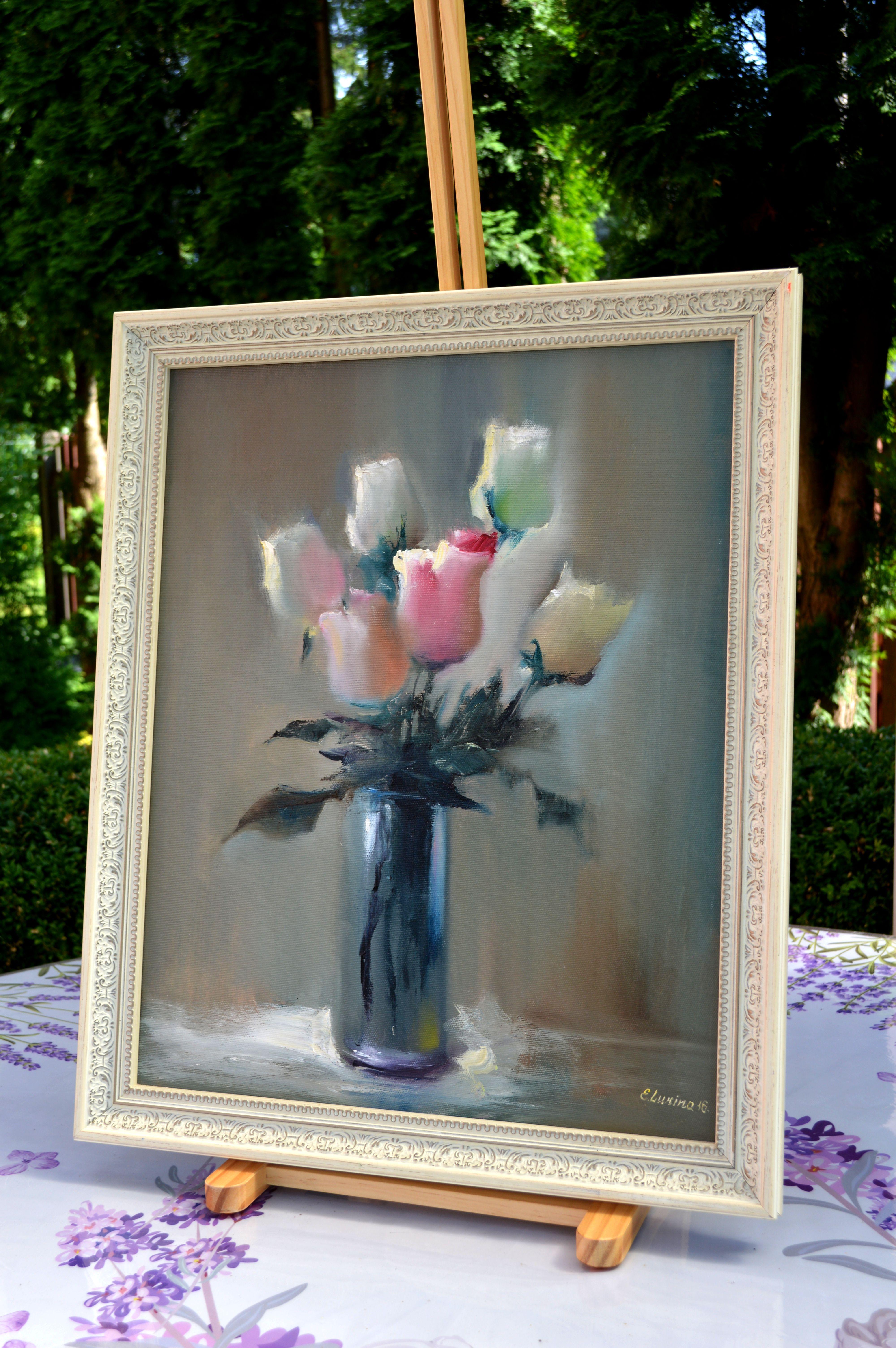 7 Rosen 50X40 Ölgemälde im Angebot 4