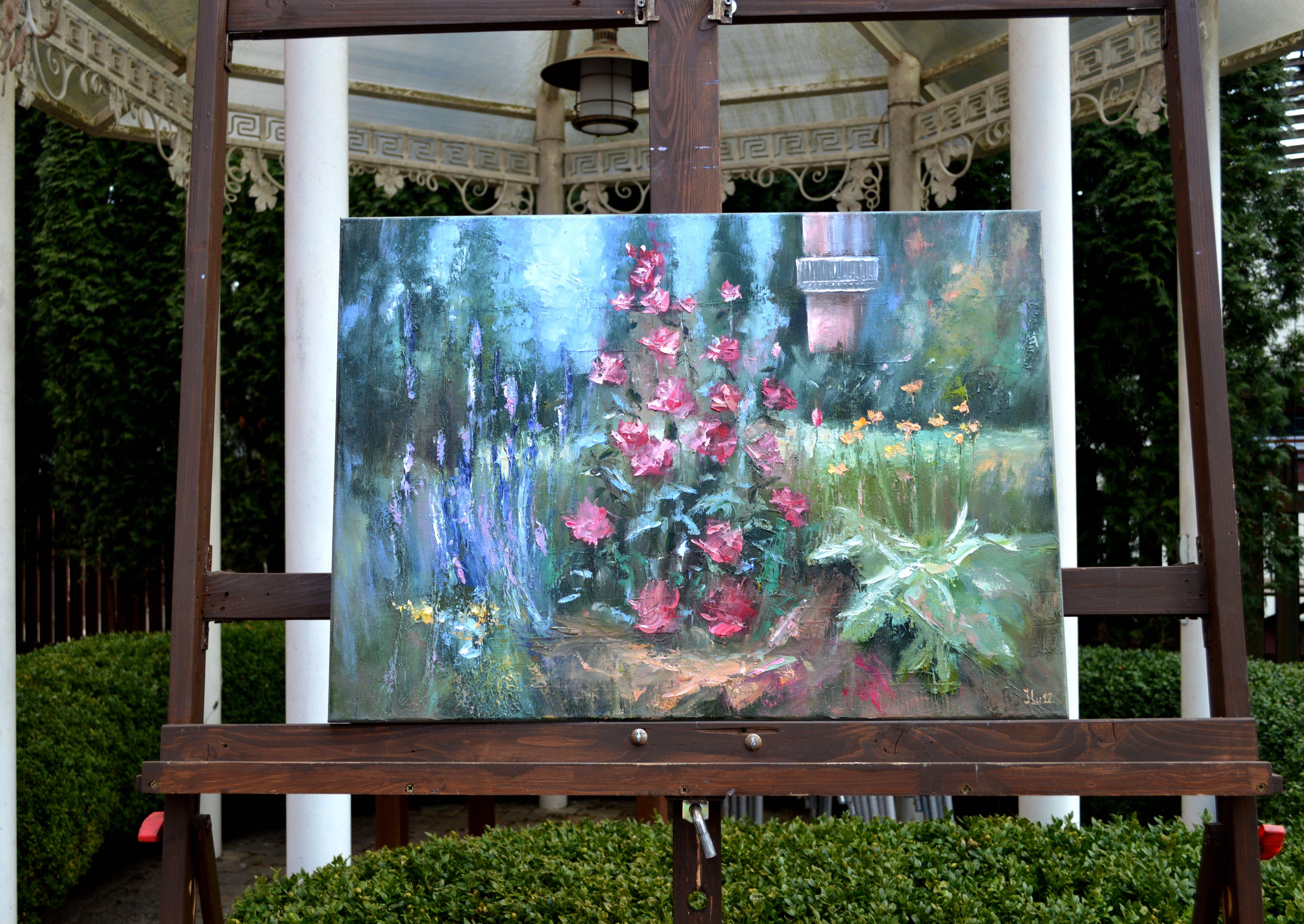 A corner of the Garden - Painting by Elena Lukina