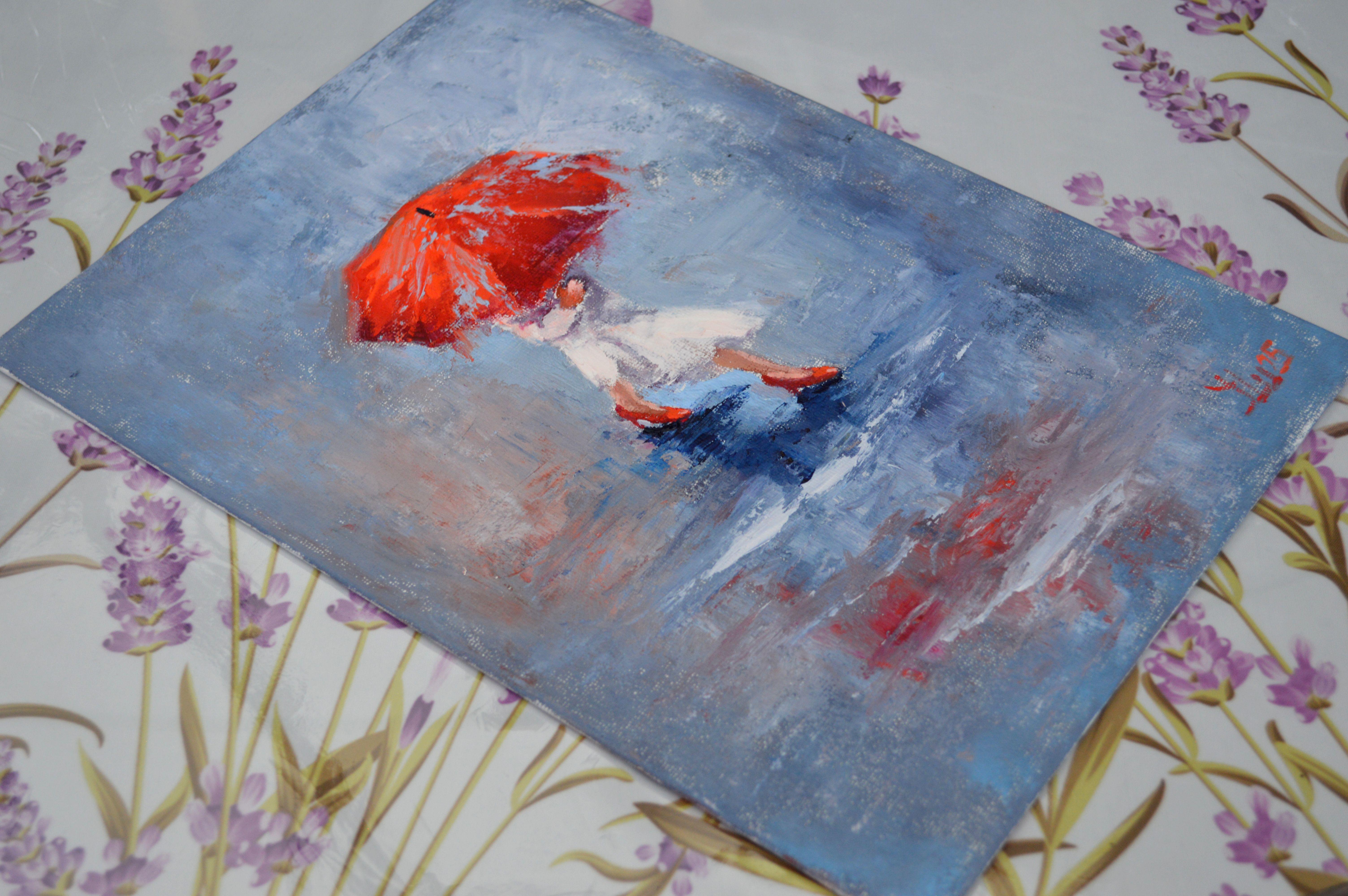 A Girl Running Through Puddles For Sale 6