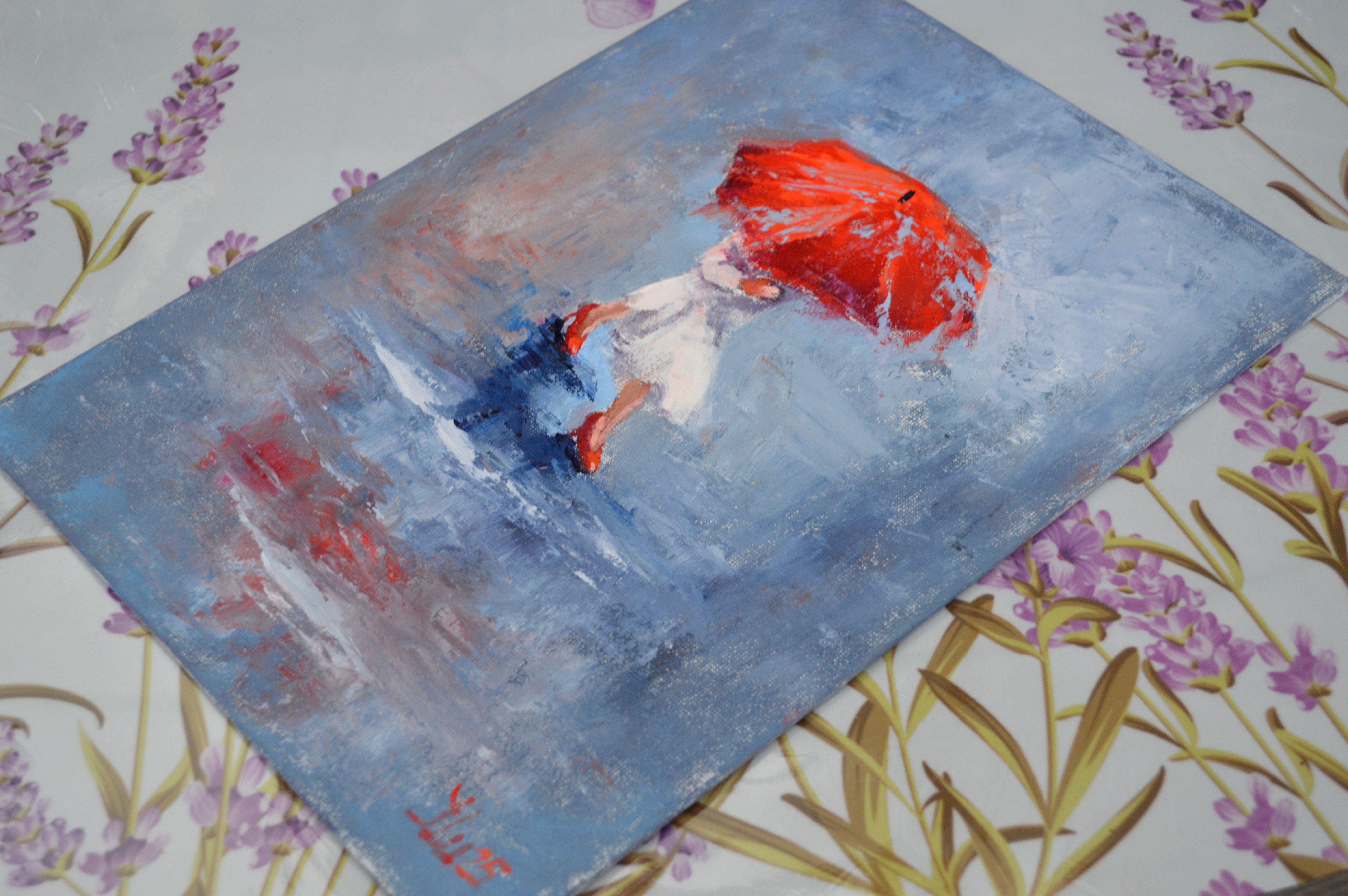 A Girl Running Through Puddles For Sale 7