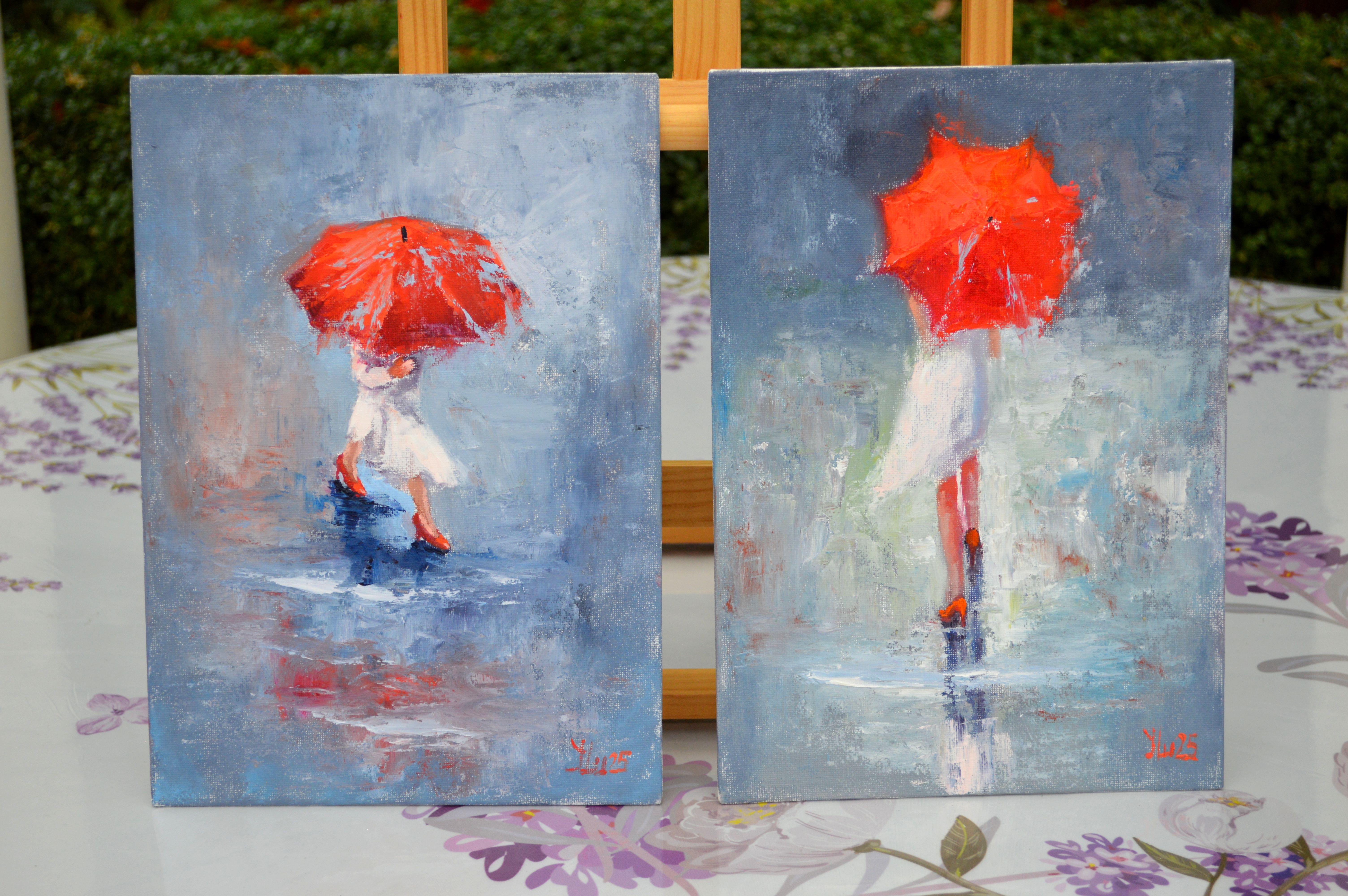 A Girl Running Through Puddles For Sale 8