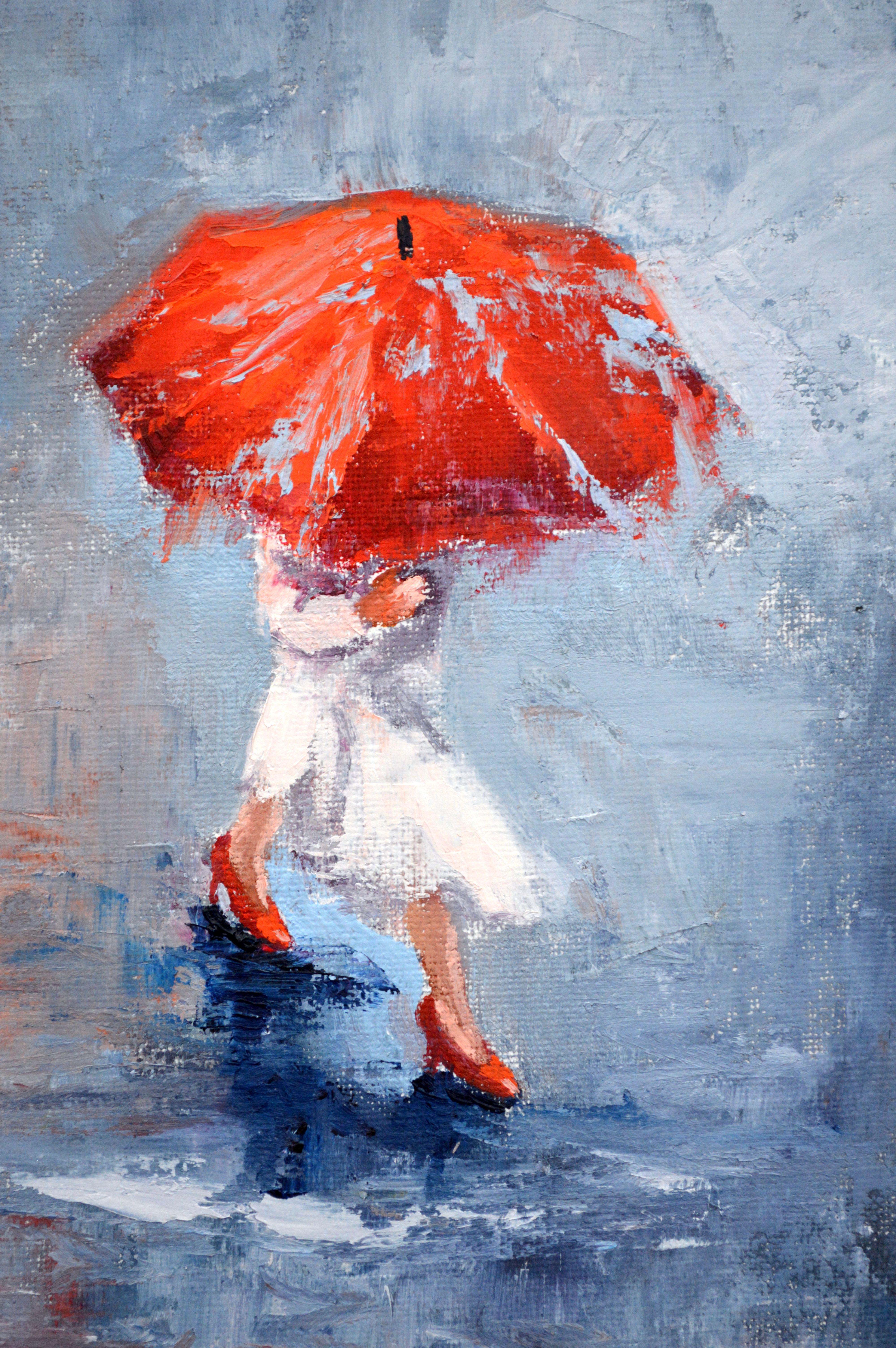 A Girl Running Through Puddles For Sale 3