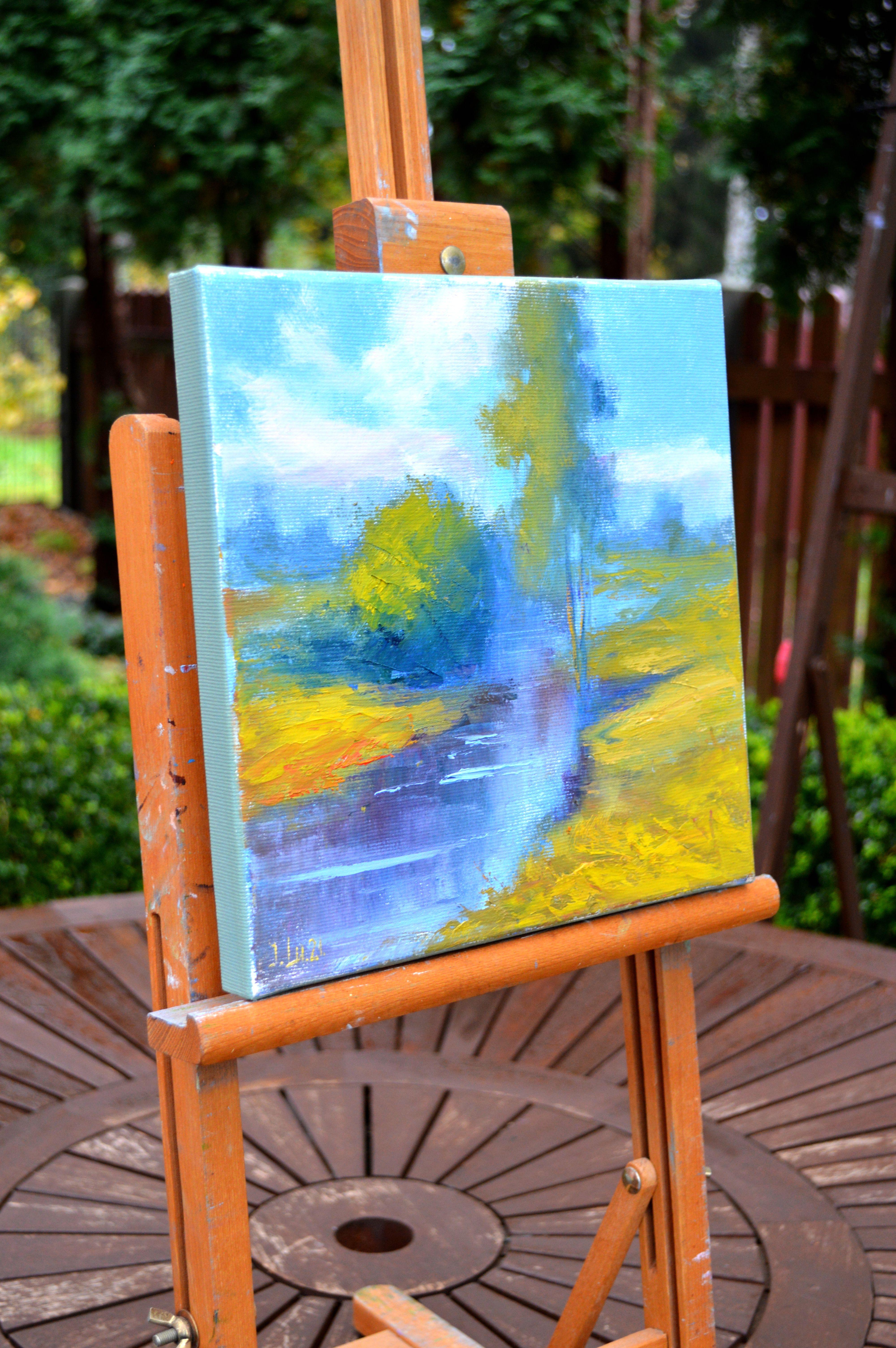 In questo pezzo ho incanalato emozioni crude attraverso pennellate vibranti, catturando l'essenza di un paesaggio rurale. Con ogni tocco di pittura a olio, ho intrecciato l'estro impressionista con un pizzico di realismo, creando una scena dinamica