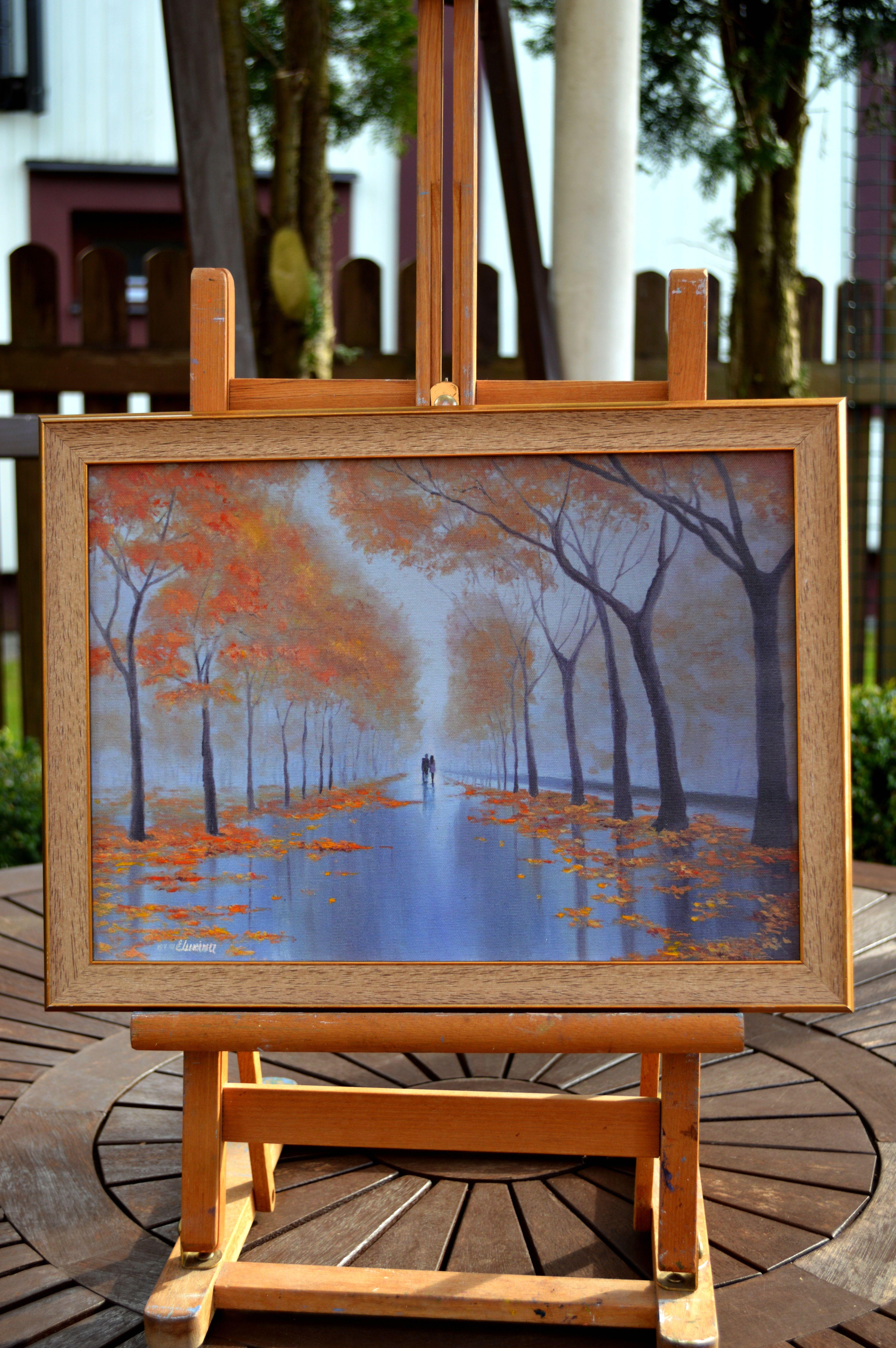 Le long de l'allée dorée - Painting de Elena Lukina