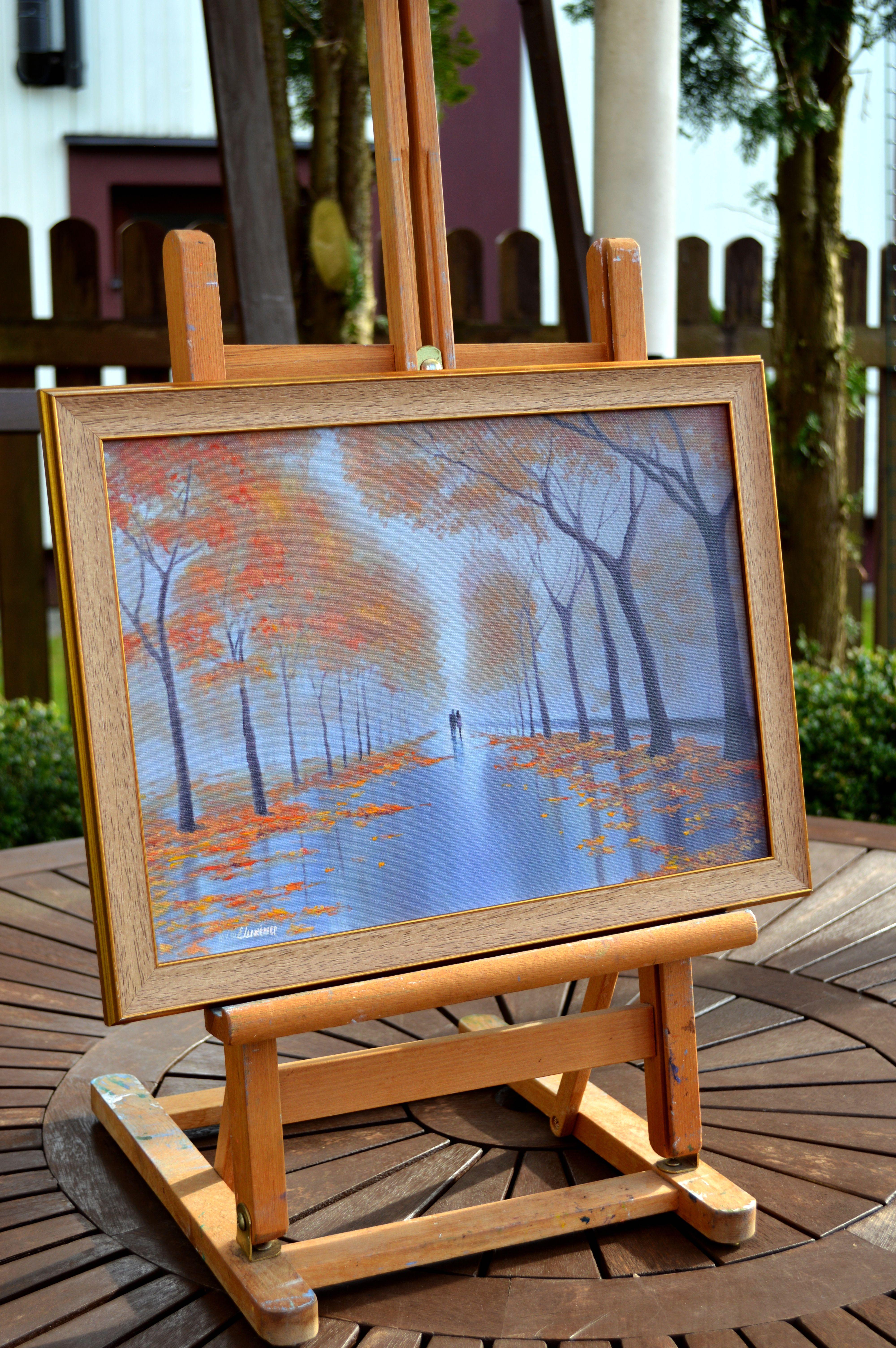 Le long de l'allée dorée - Expressionniste Painting par Elena Lukina