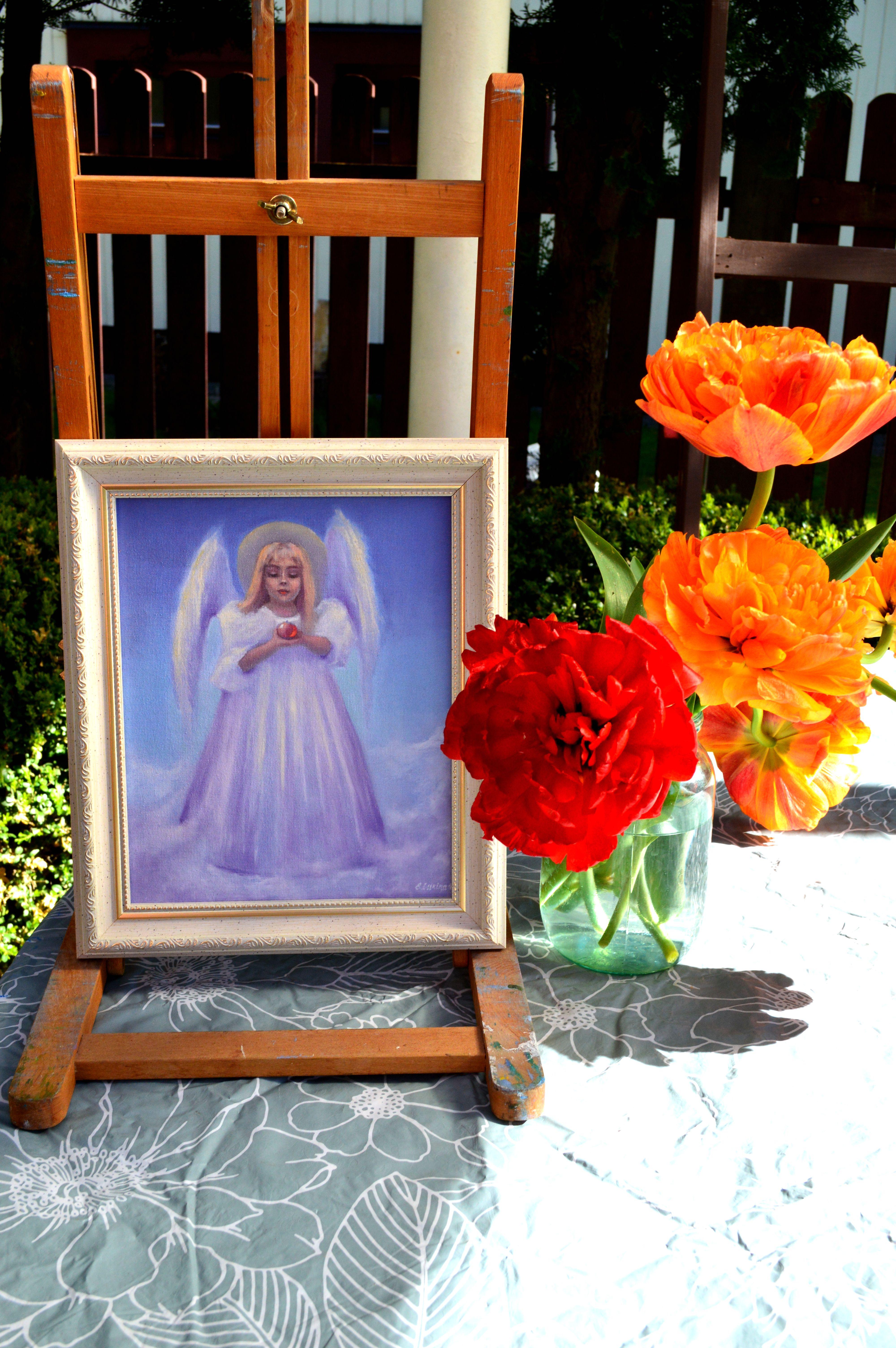 Das Geschenk eines Engels – Painting von Elena Lukina