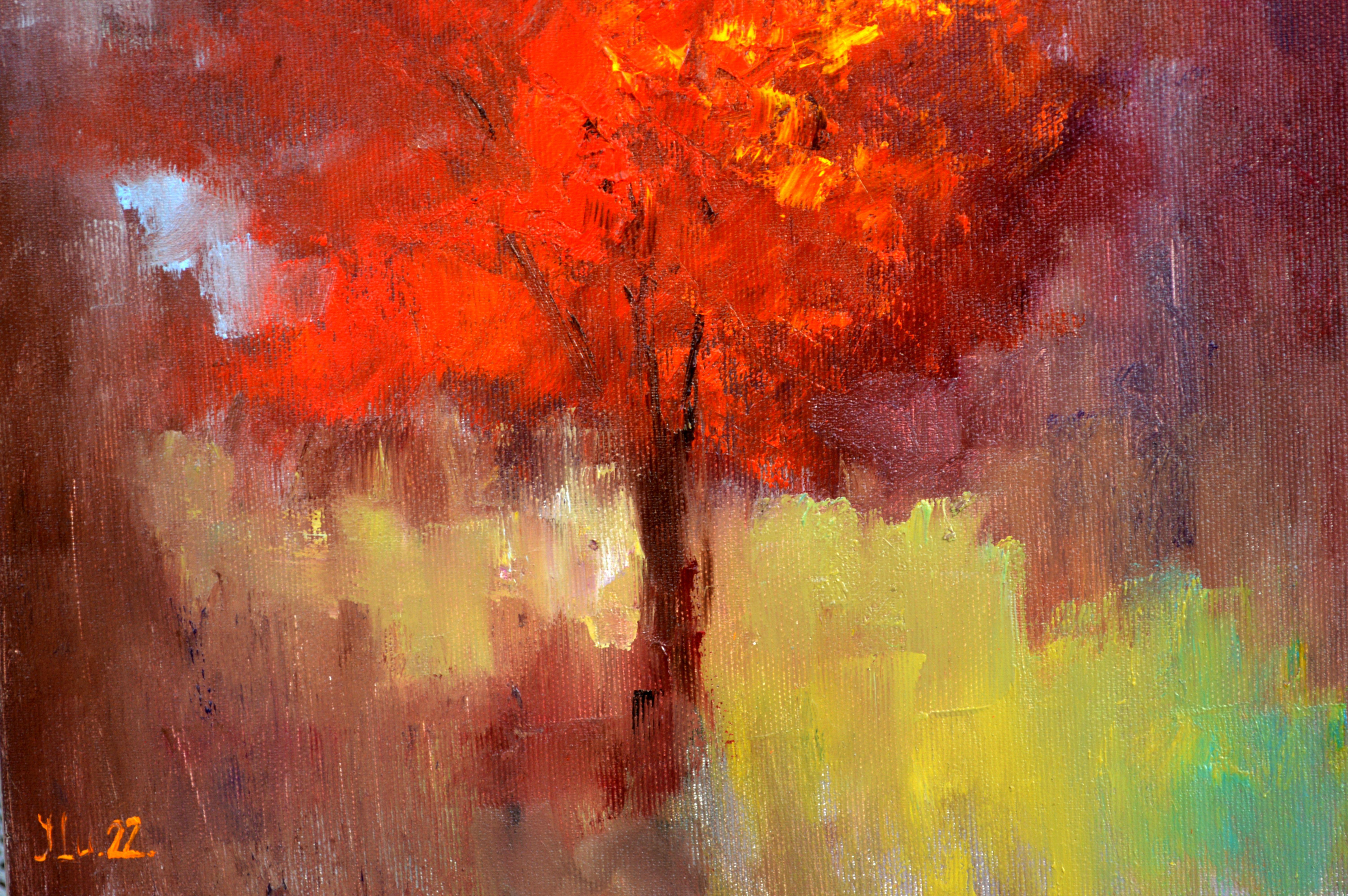 Herbststimmung (Expressionismus), Painting, von Elena Lukina