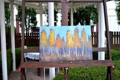Autumn song Medium Original impasto landscape oil painting on canvas