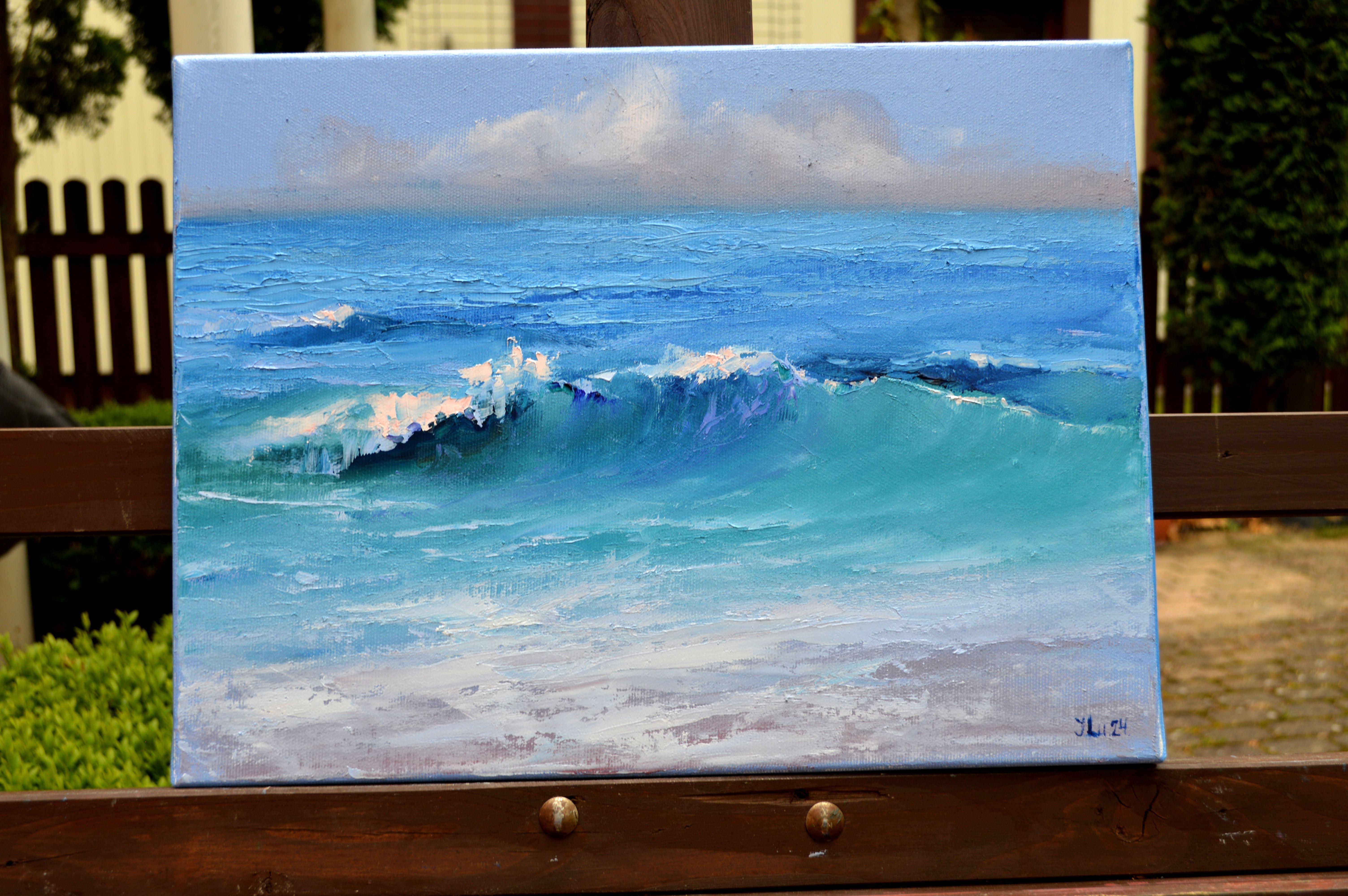 Schönes Meer – Painting von Elena Lukina
