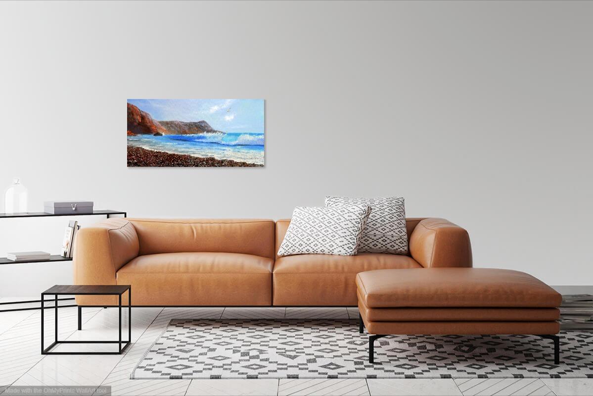 Schöne Küste – Painting von Elena Lukina