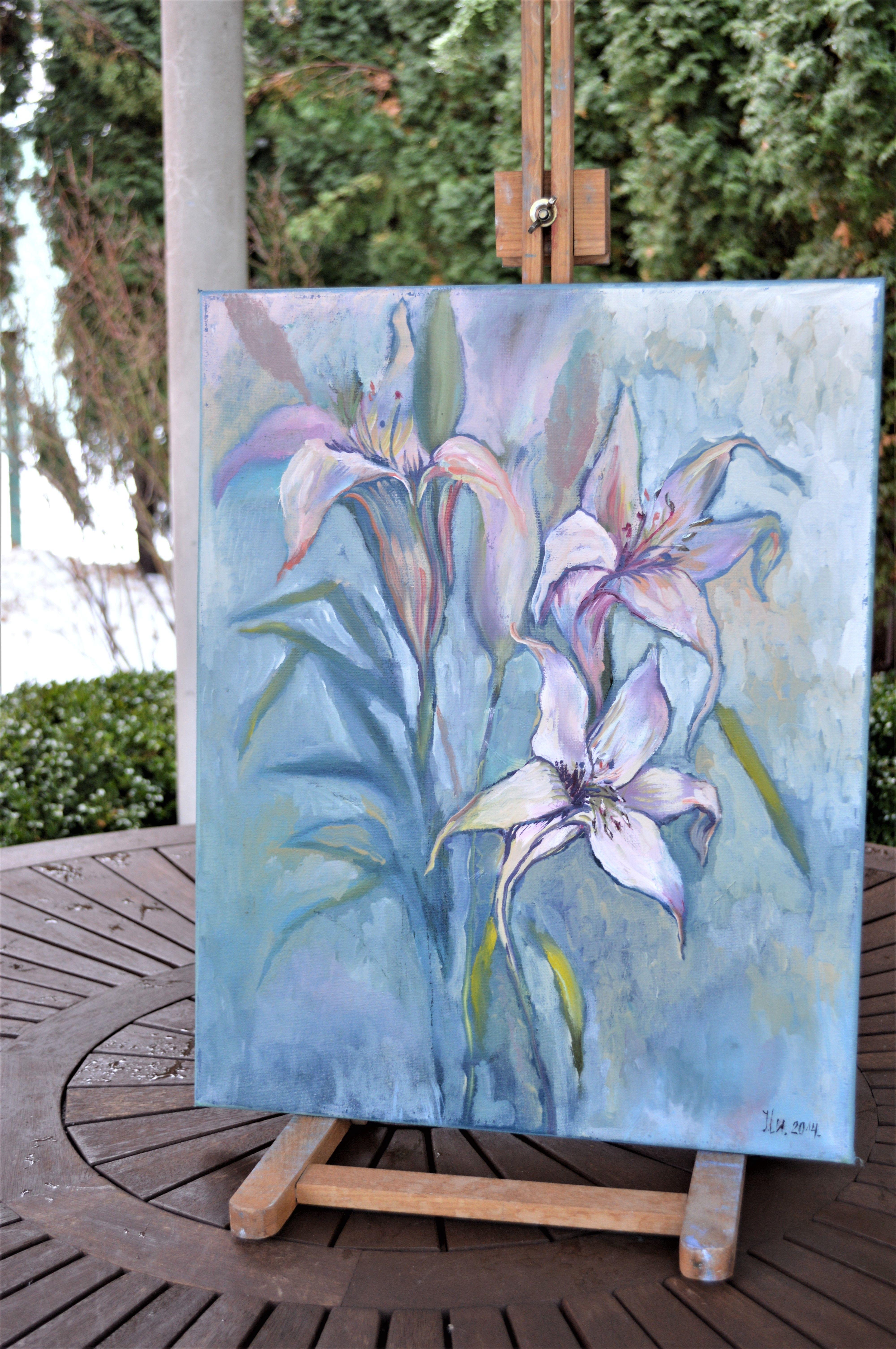 Bellissimi gigli - Painting Espressionista di Elena Lukina