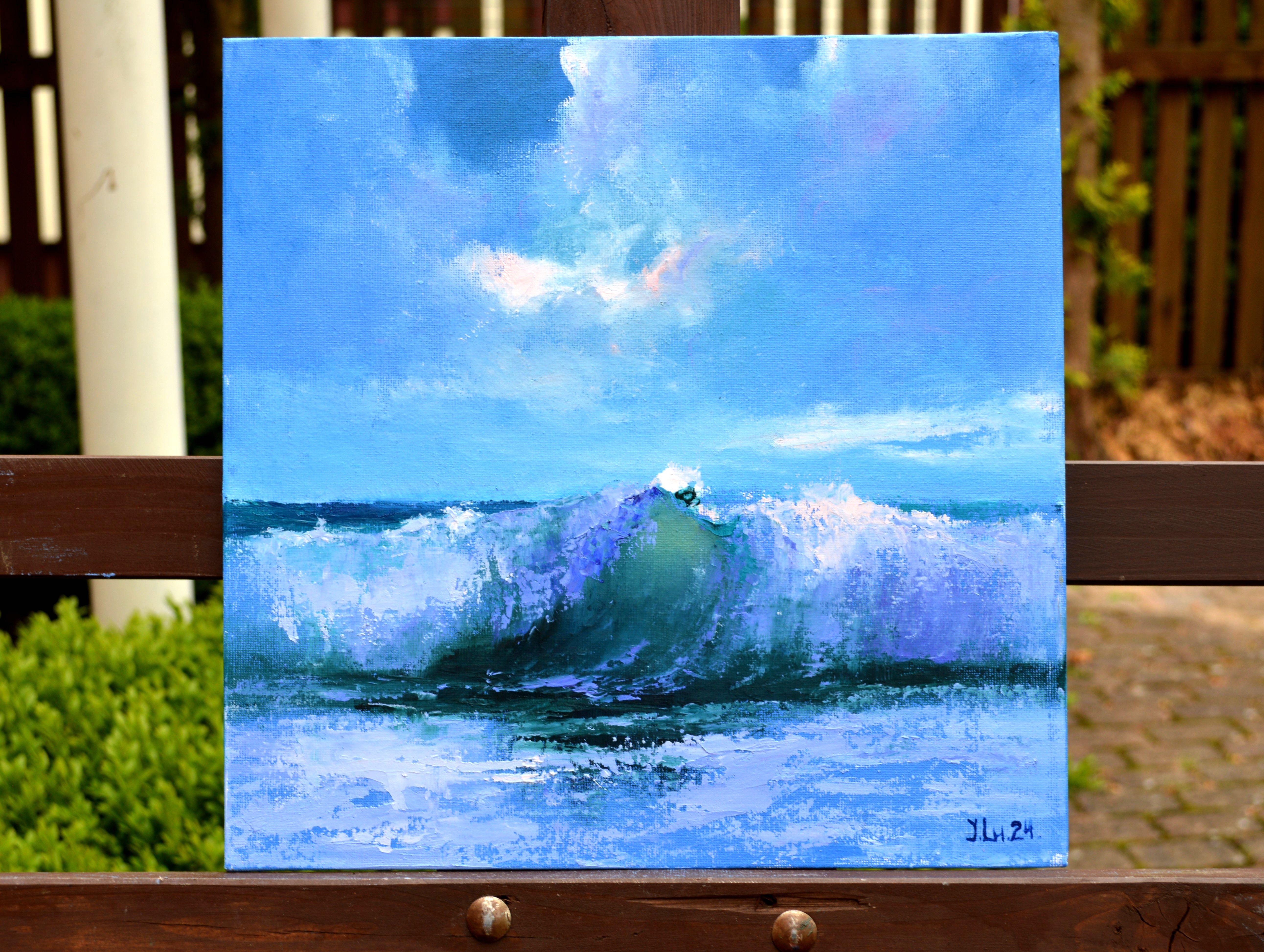 Hermosa ola 30X30 - Painting de Elena Lukina