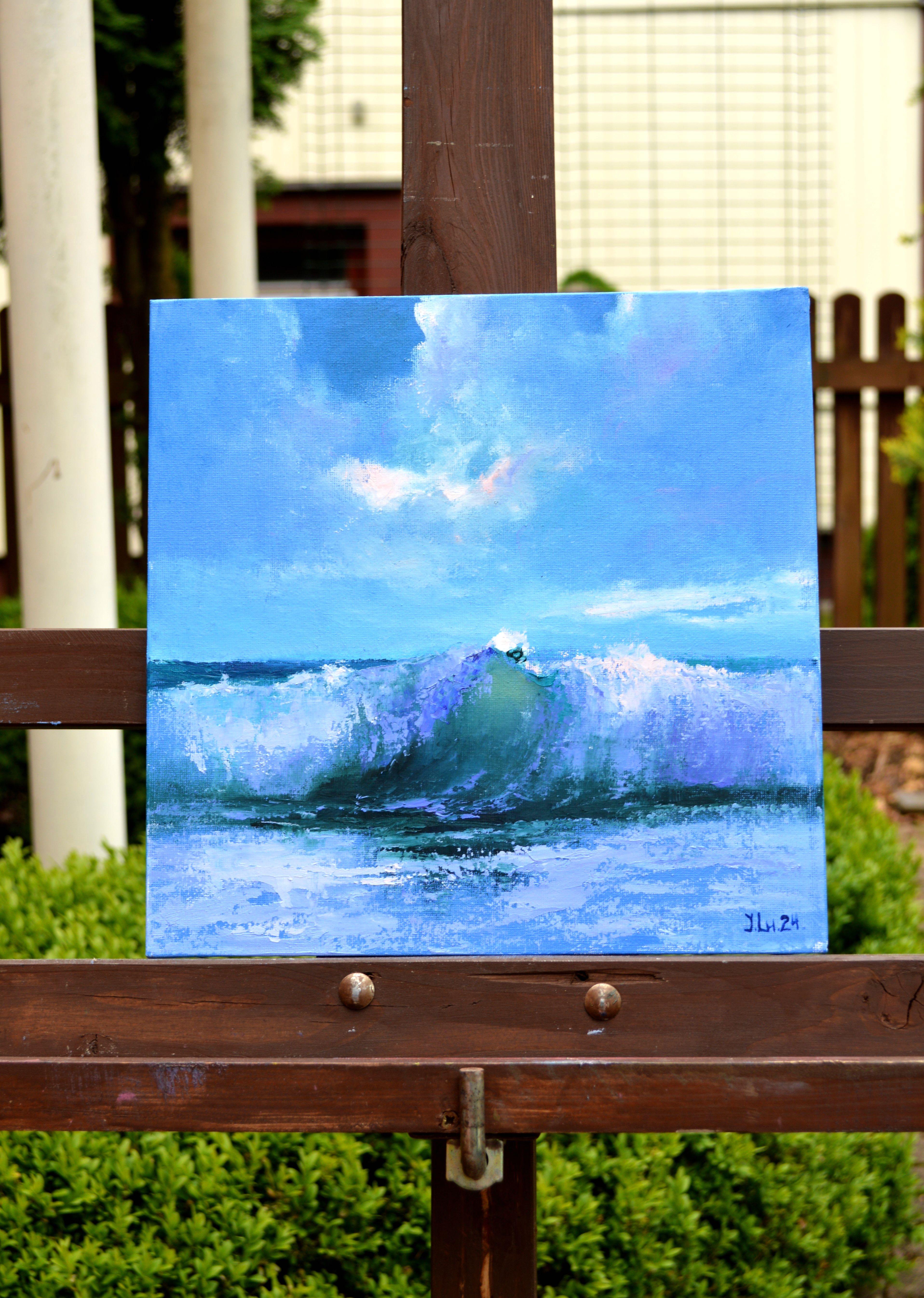 Hermosa ola 30X30 - Painting Expresionista de Elena Lukina