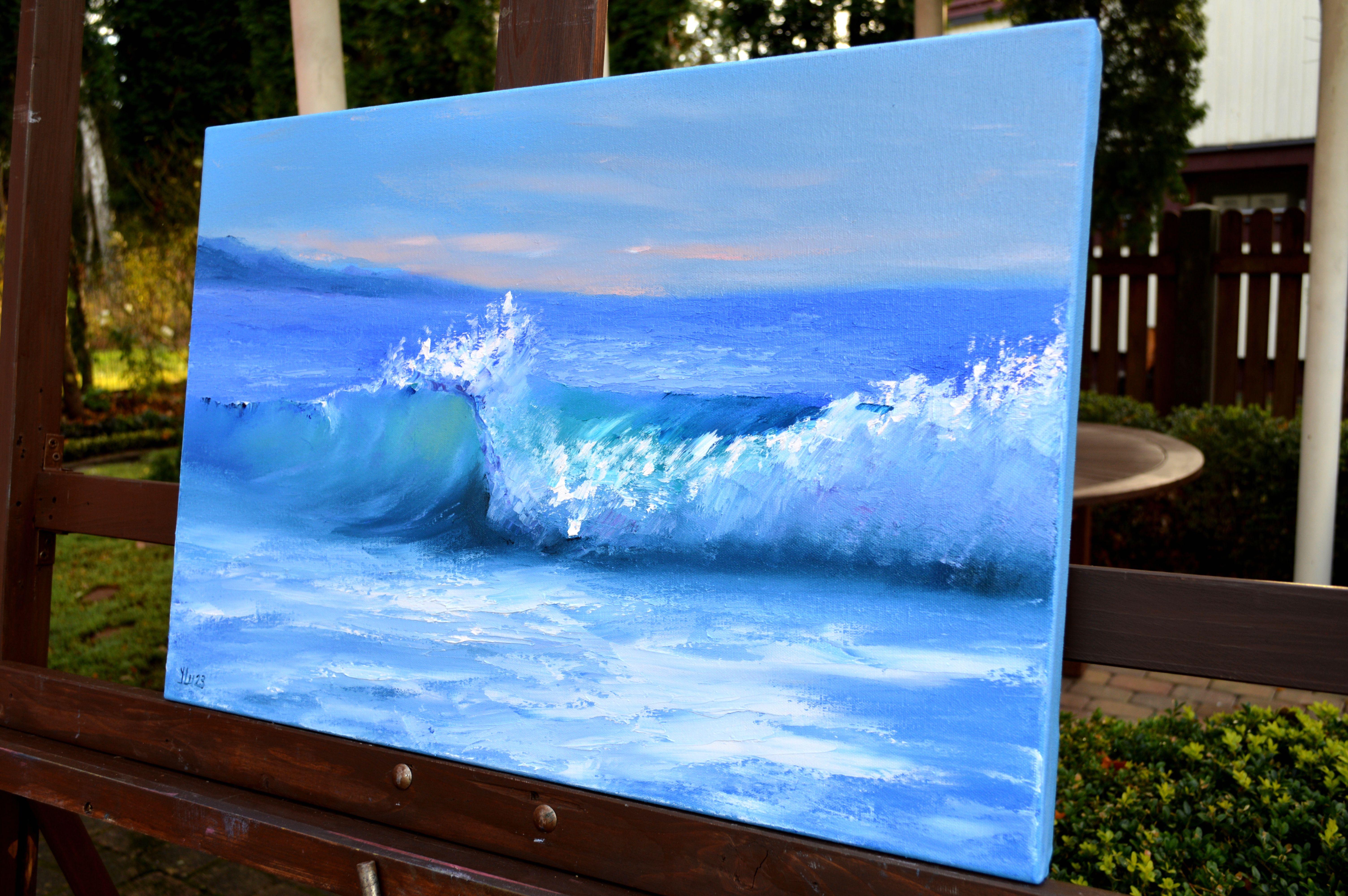 Beautiful wave 40X60 oil on canvas For Sale 4