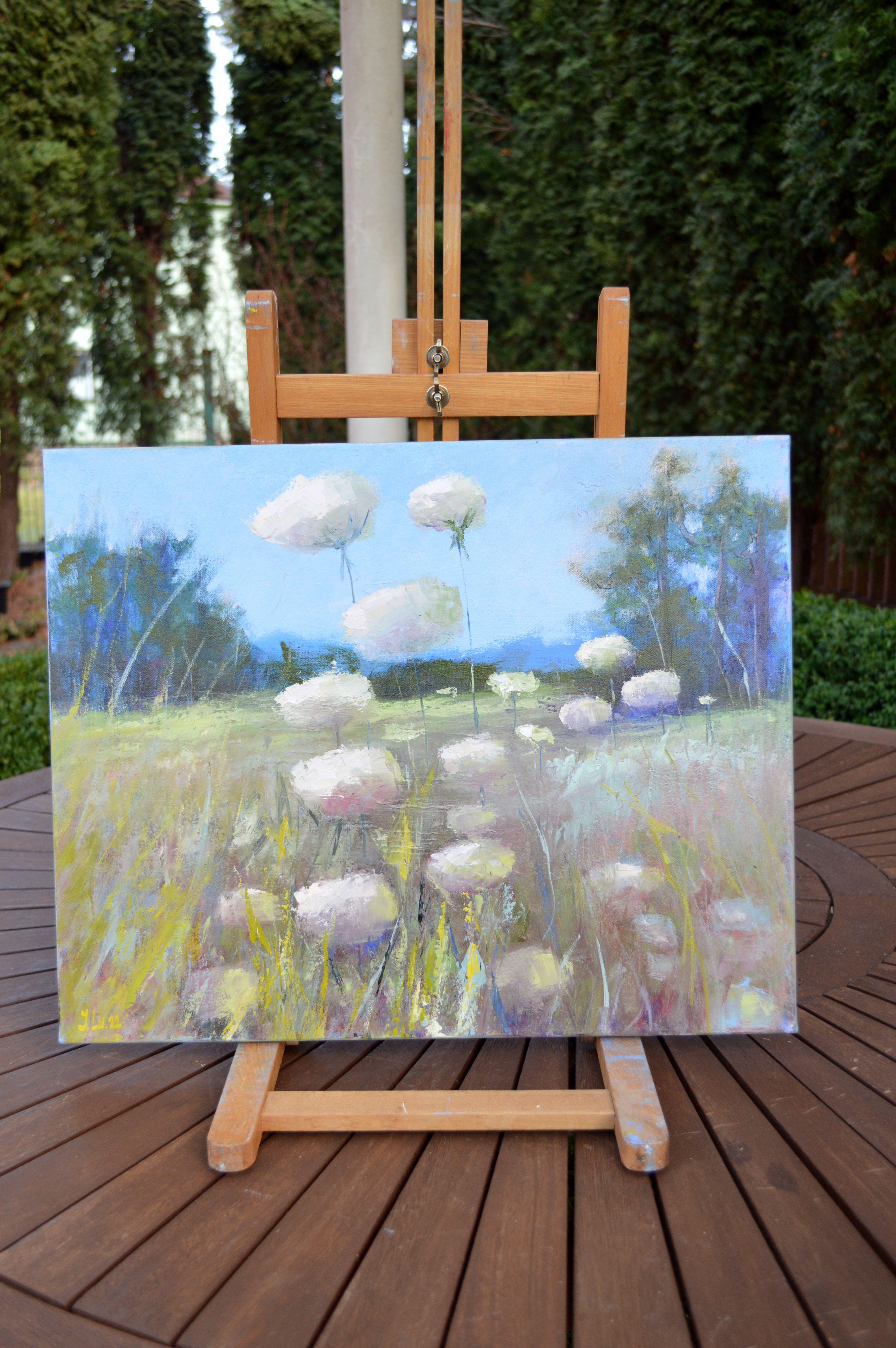 Beautiful wild flowers in the meadow - Painting by Elena Lukina