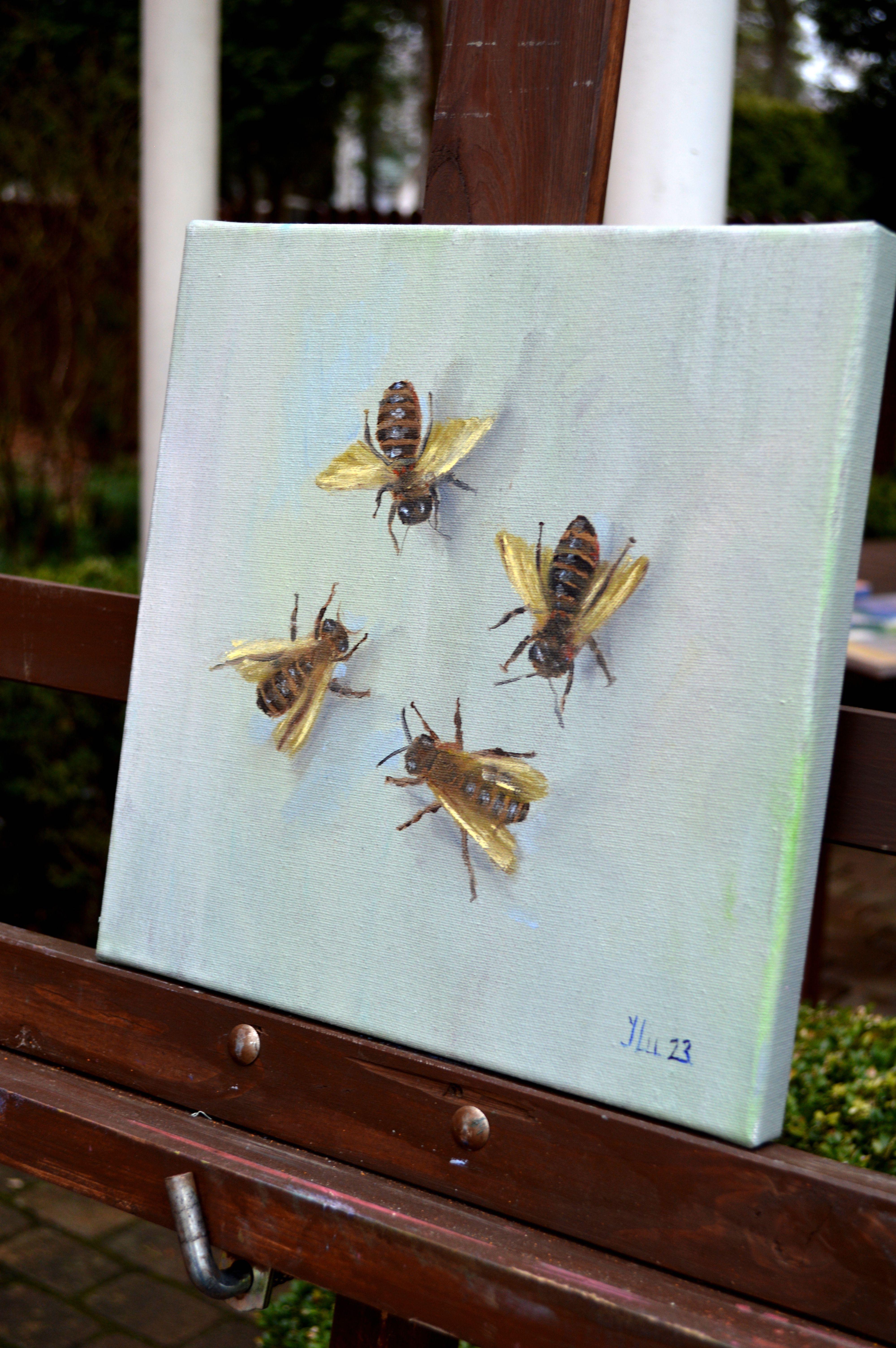 Api - Animal Painting Blu di Elena Lukina