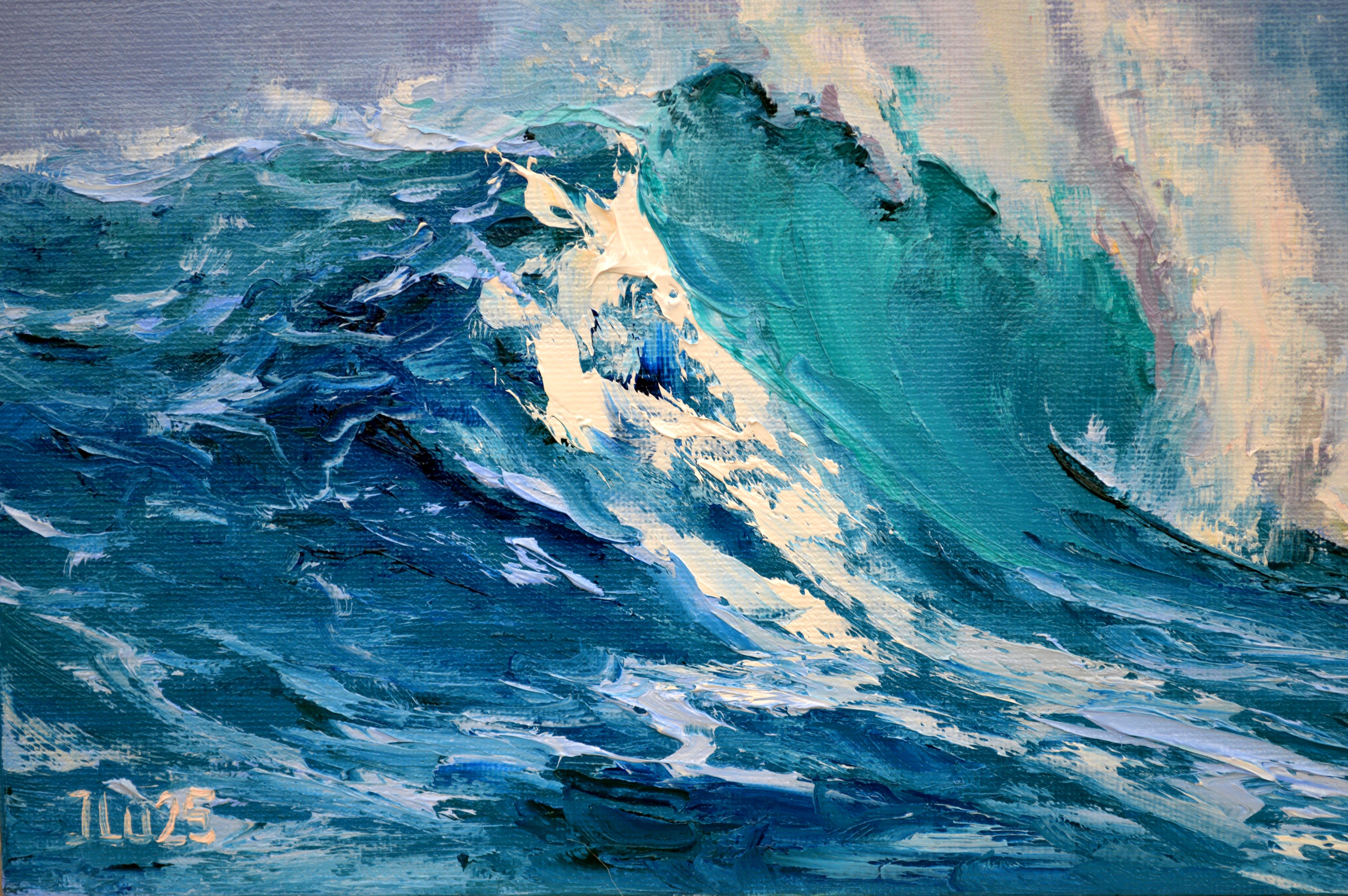 Grande vague 21X30 en vente 2
