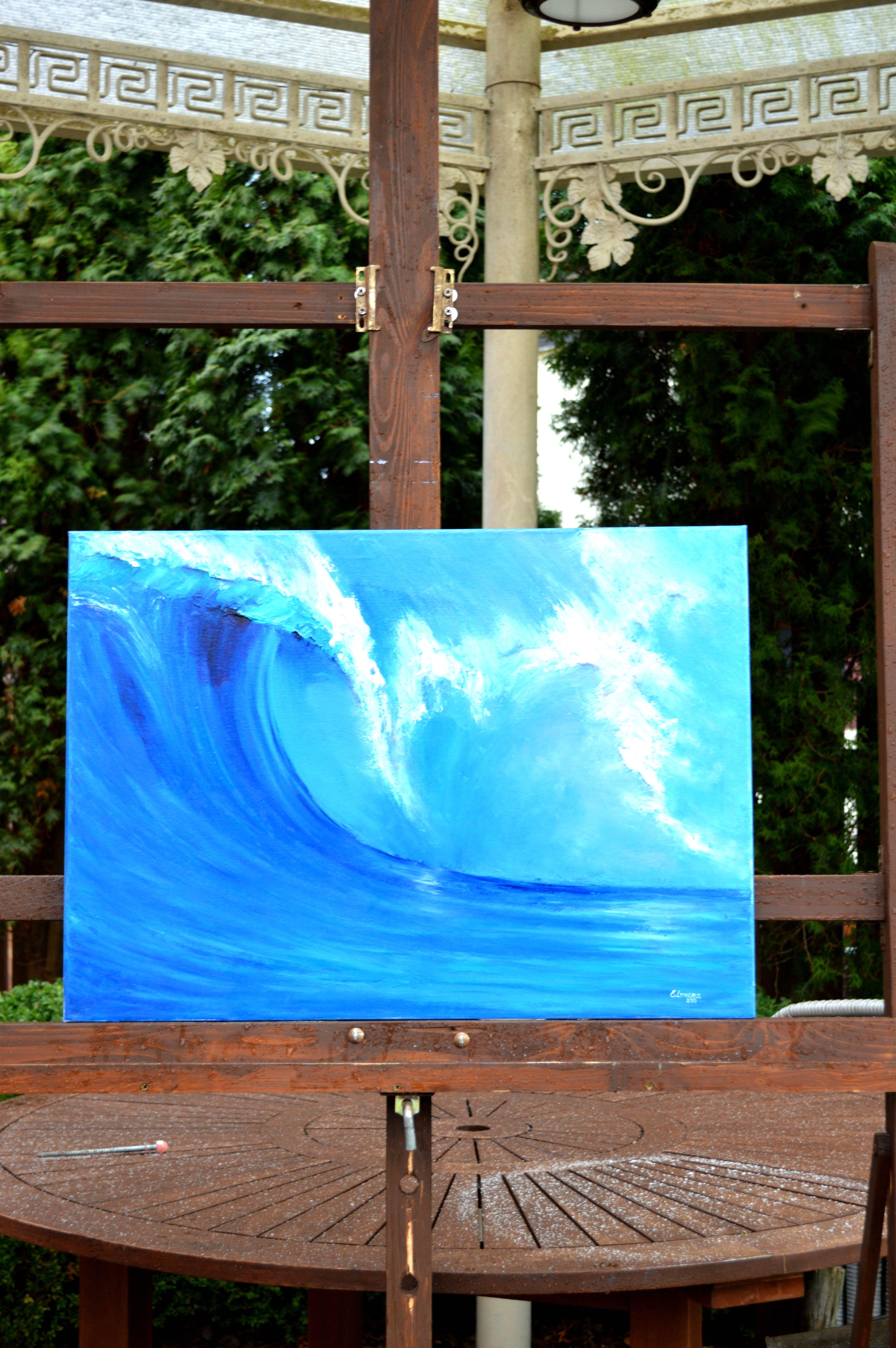 Große Welle – Painting von Elena Lukina