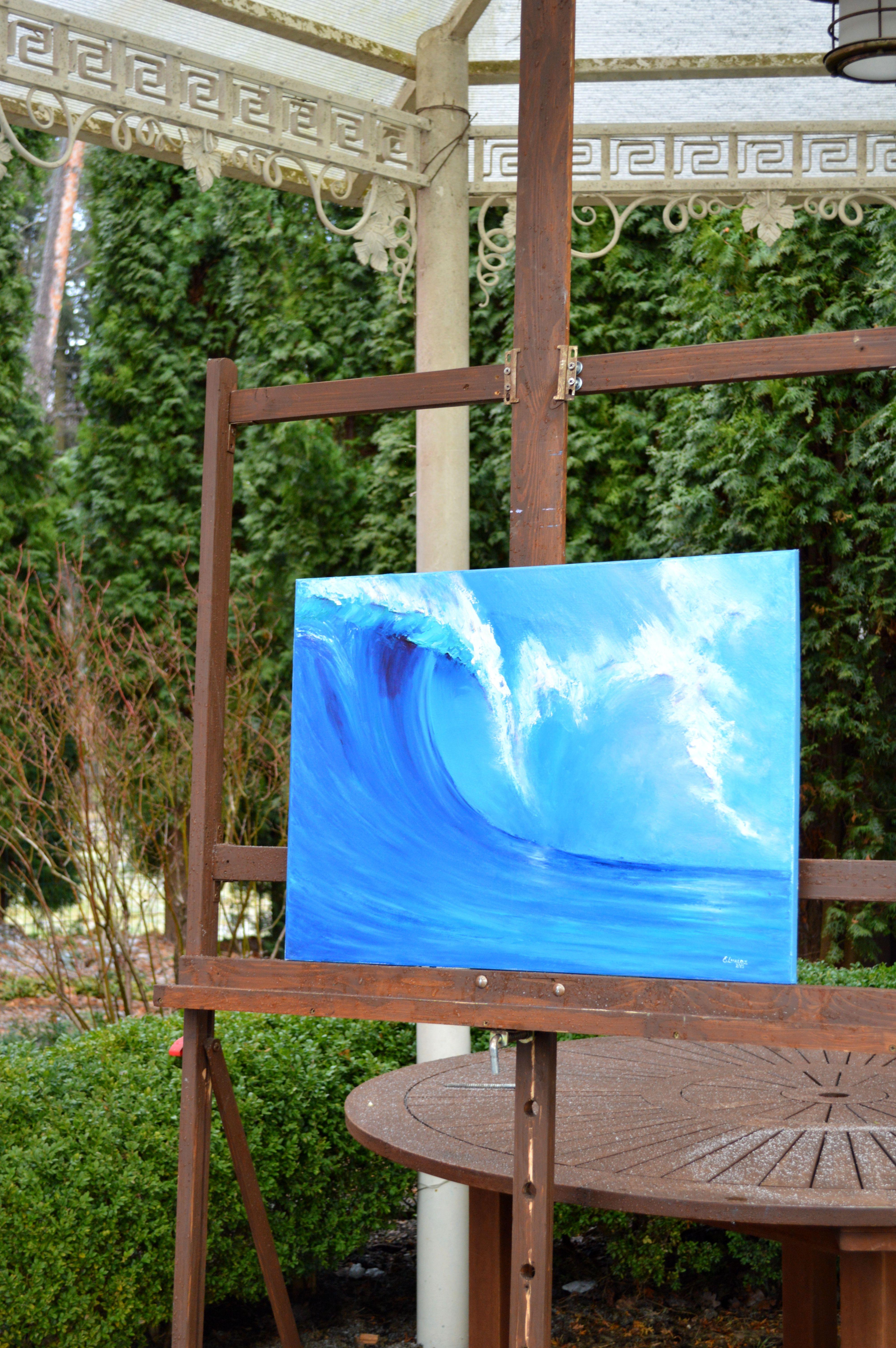 Große Welle (Expressionismus), Painting, von Elena Lukina