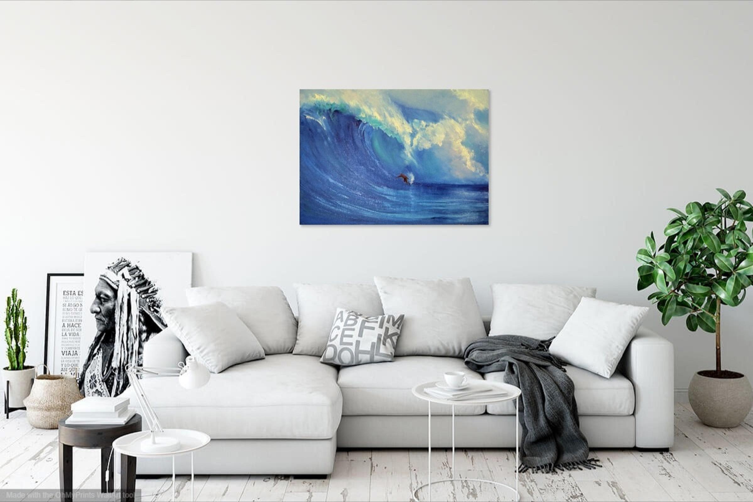 Große Welle.Surfing 70X50 Ölgemälde im Angebot 5