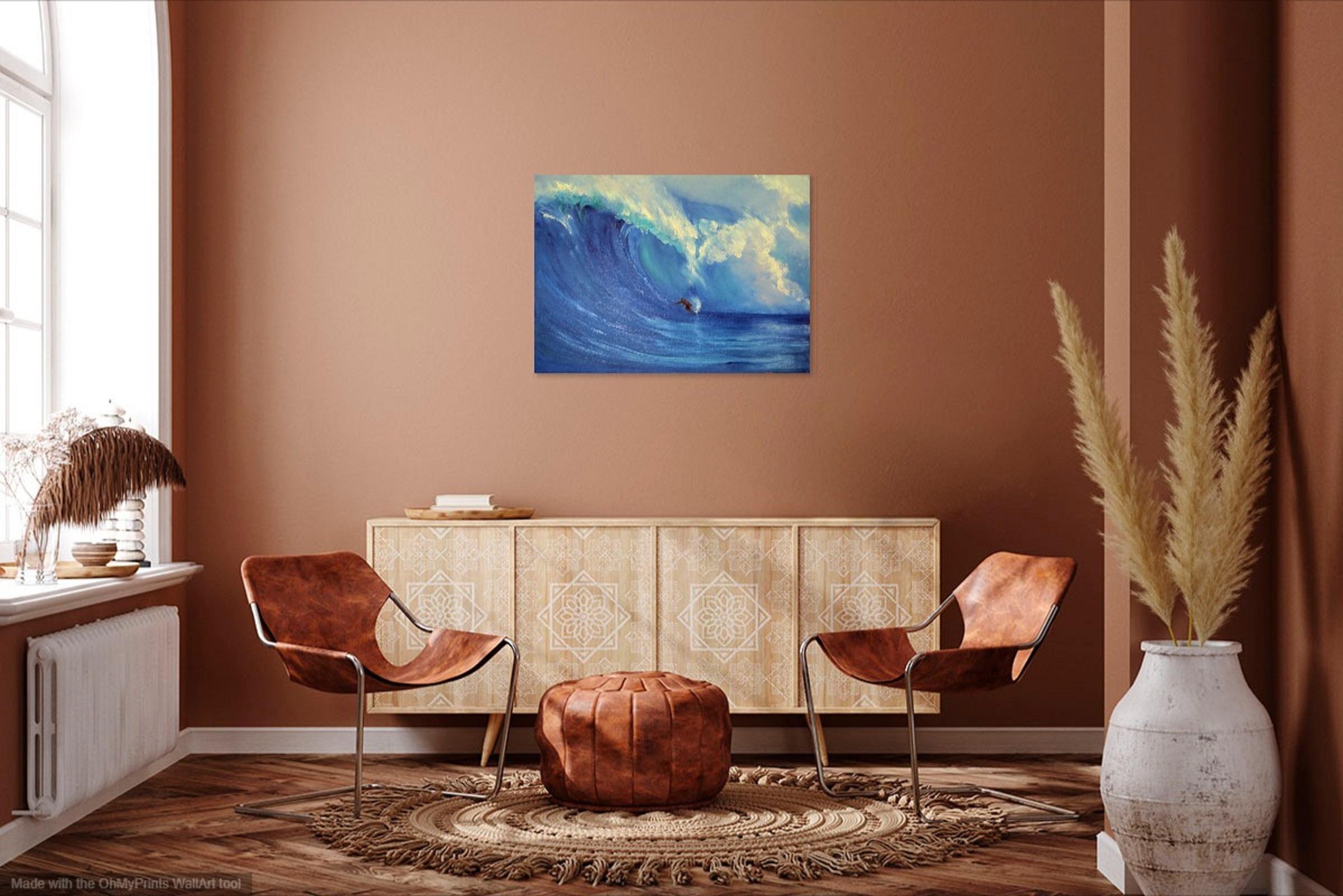 Große Welle.Surfing 70X50 Ölgemälde im Angebot 6