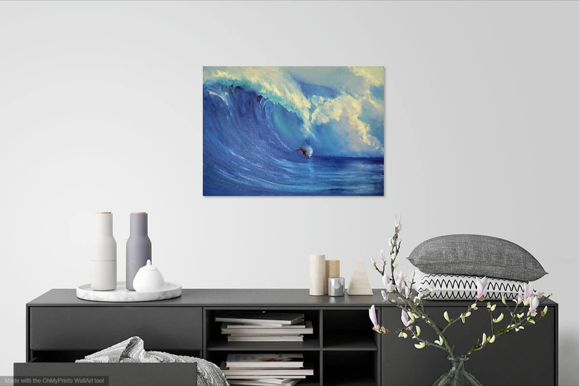 Große Welle.Surfing 70X50 Ölgemälde im Angebot 8