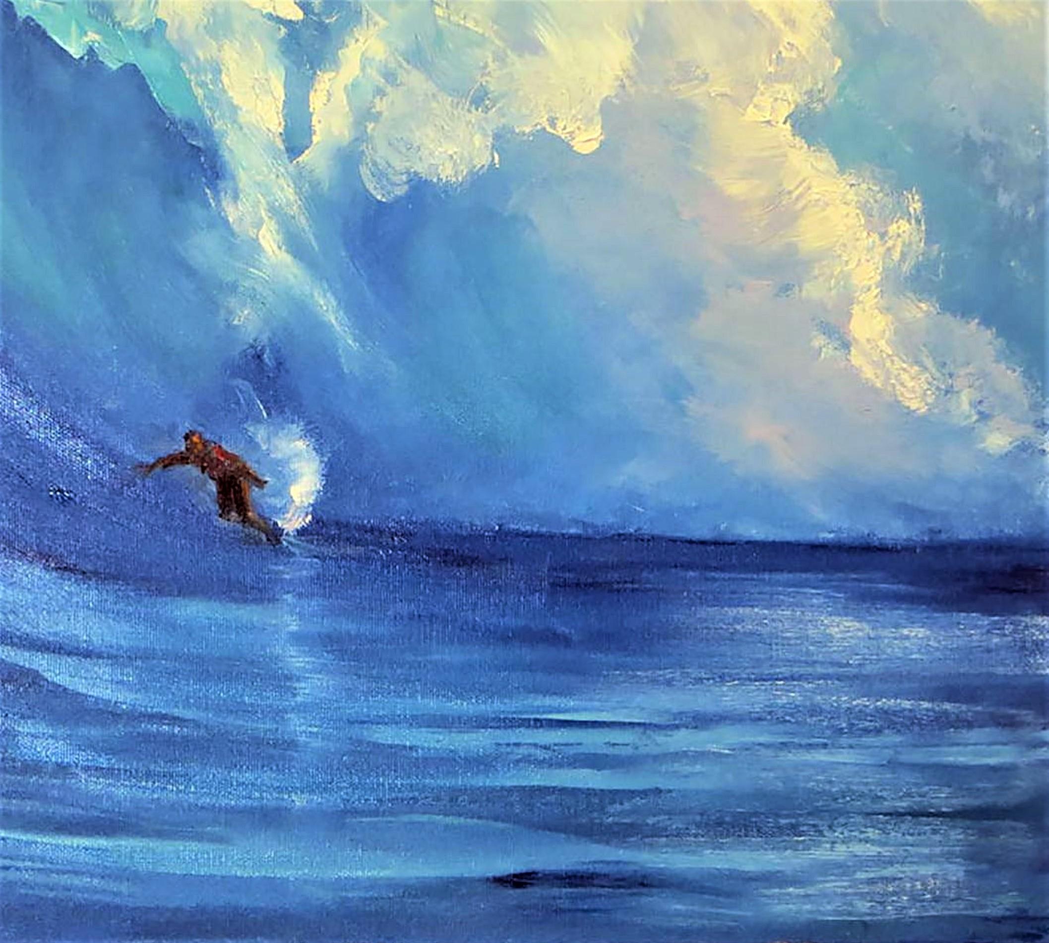 Big wave.Surfing 70X50 oil painting For Sale 1