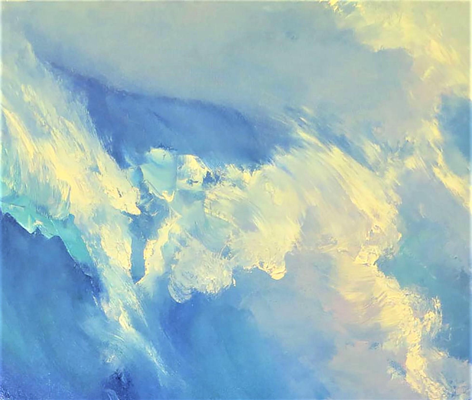 Grande vague.Surfing 70X50 peinture à l'huile en vente 2