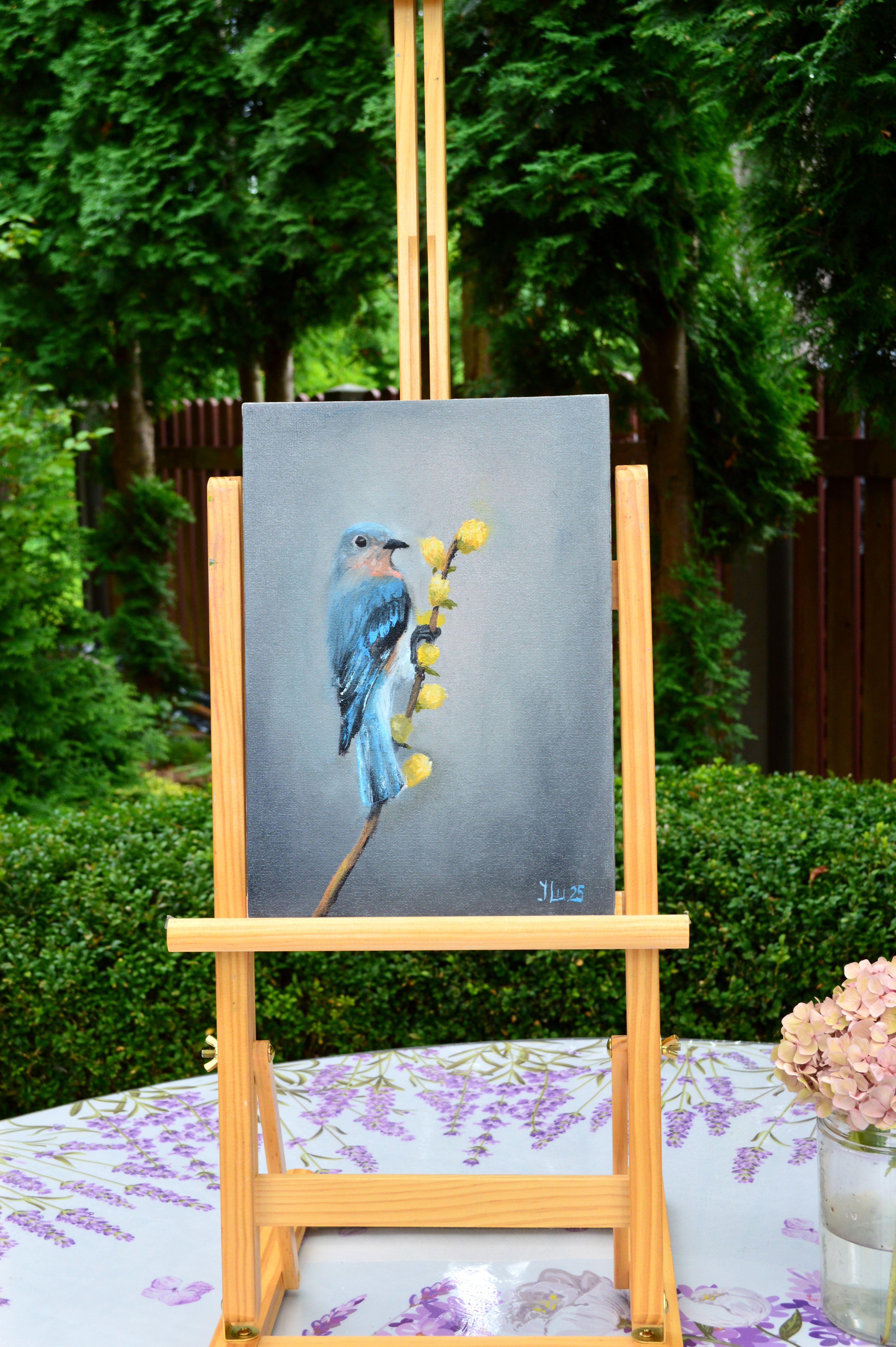 Vogel auf der Weide für die Verkündigung – Painting von Elena Lukina
