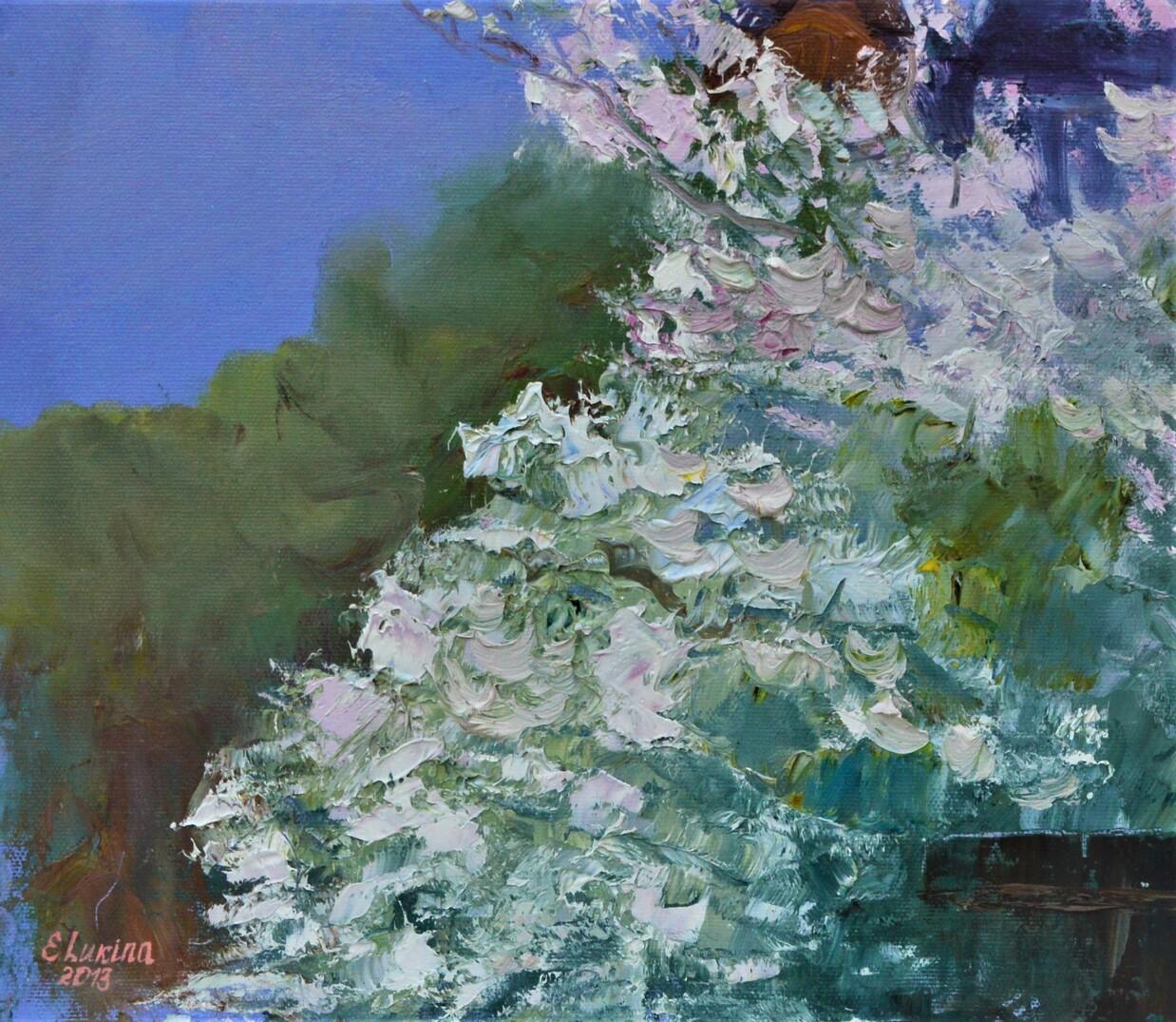 Blooming garden - Expressionist Painting by Elena Lukina