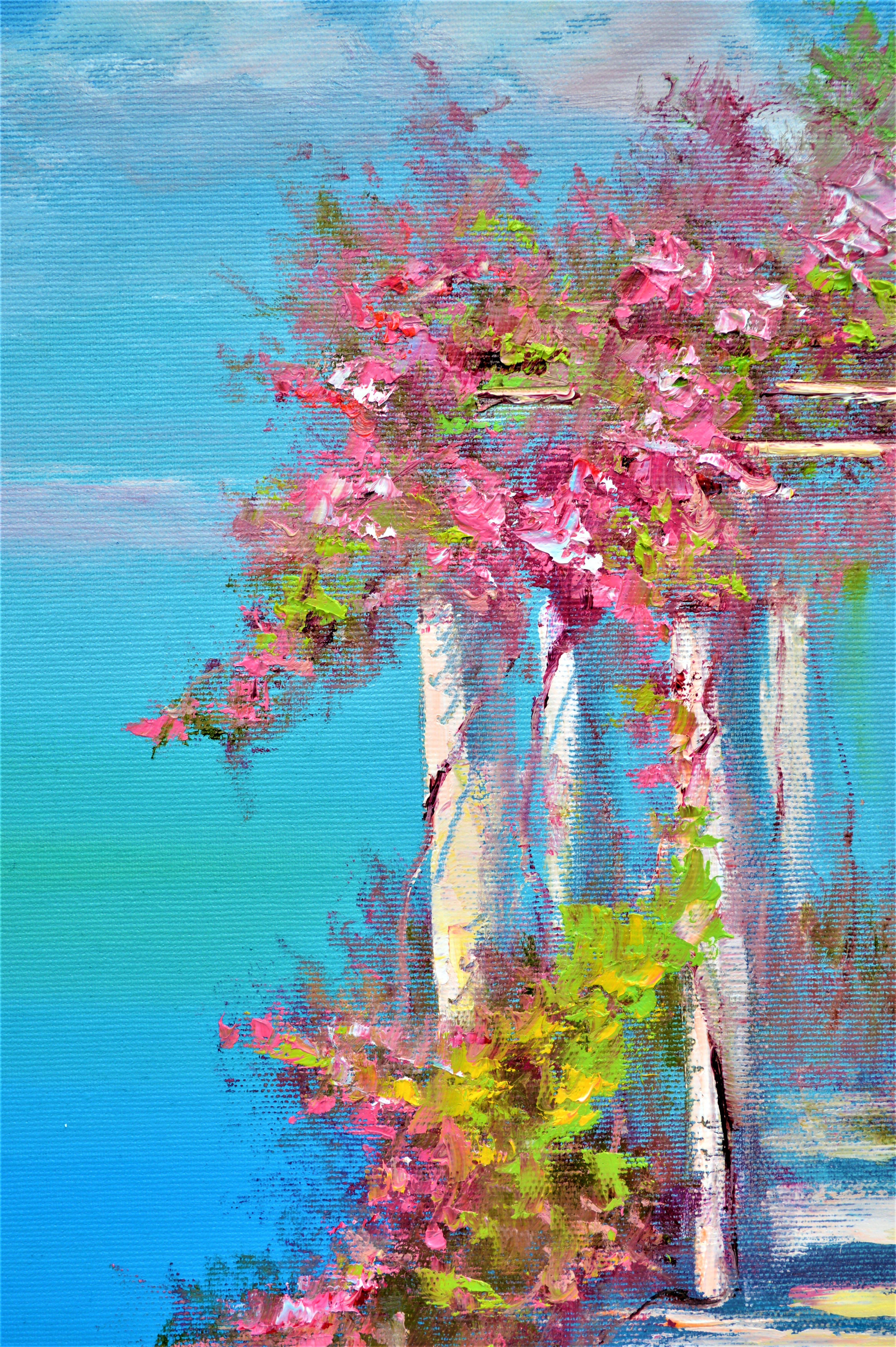 Terrasse fleurie - Painting de Elena Lukina
