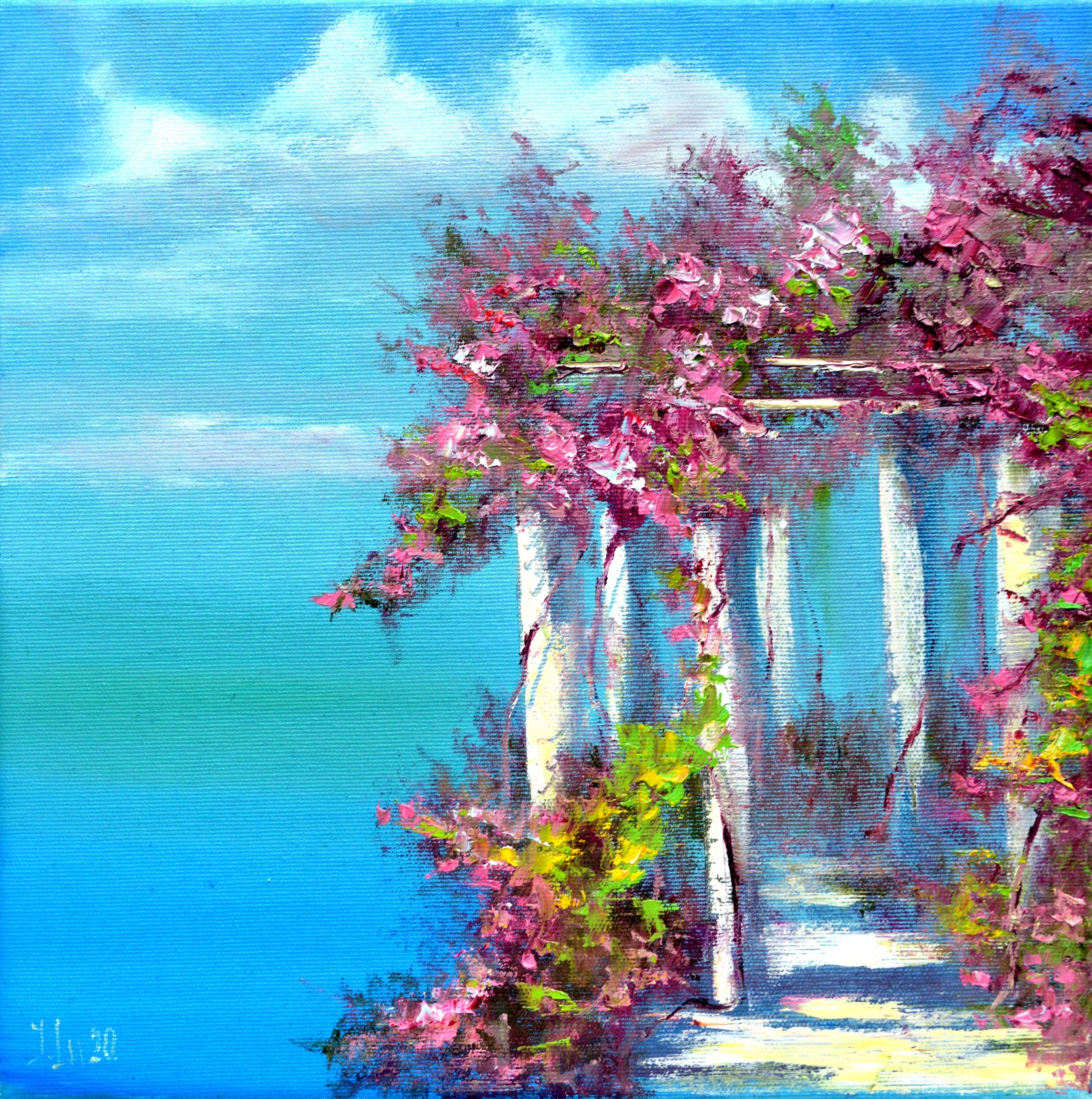 Elena Lukina Interior Painting - Blooming terrace