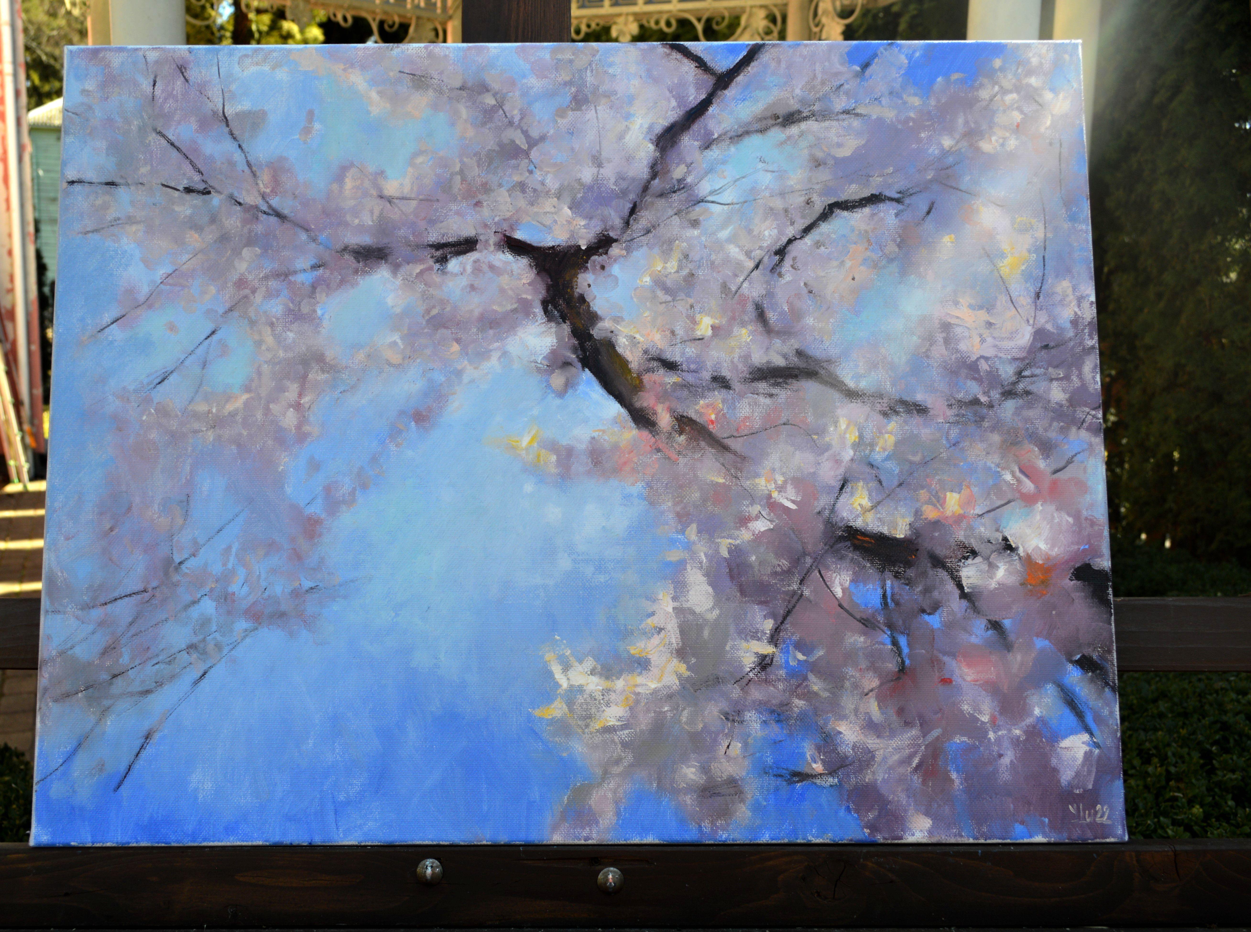 Árbol en flor - Interior Painting Púrpura de Elena Lukina