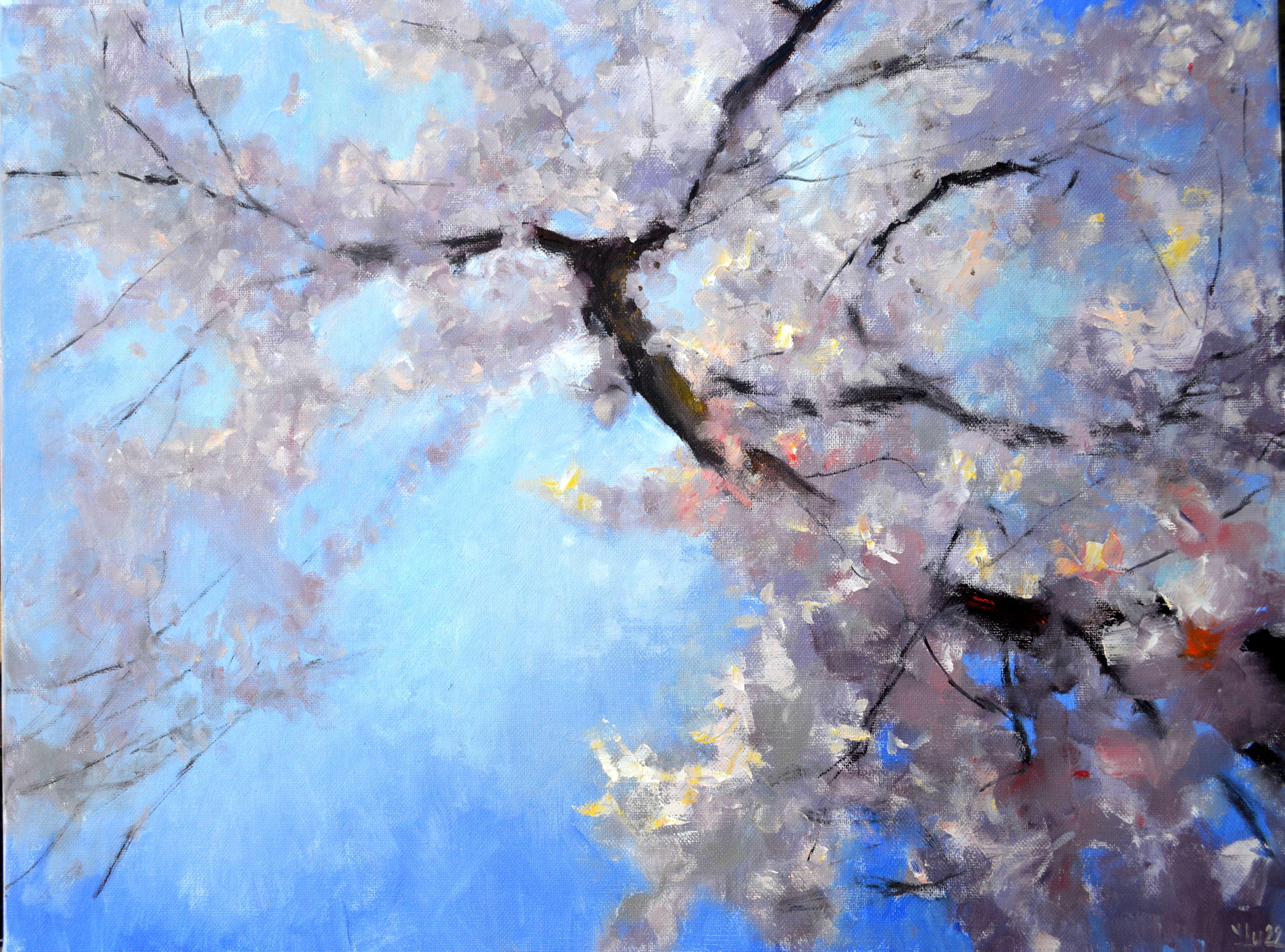 Elena Lukina Interior Painting - Blooming tree