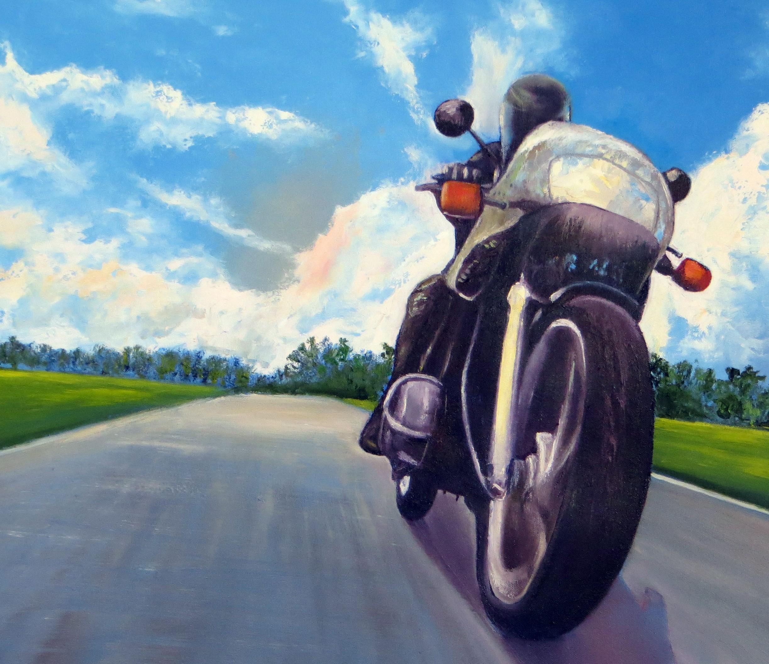 Strada del Cielo Blu - Painting di Elena Lukina