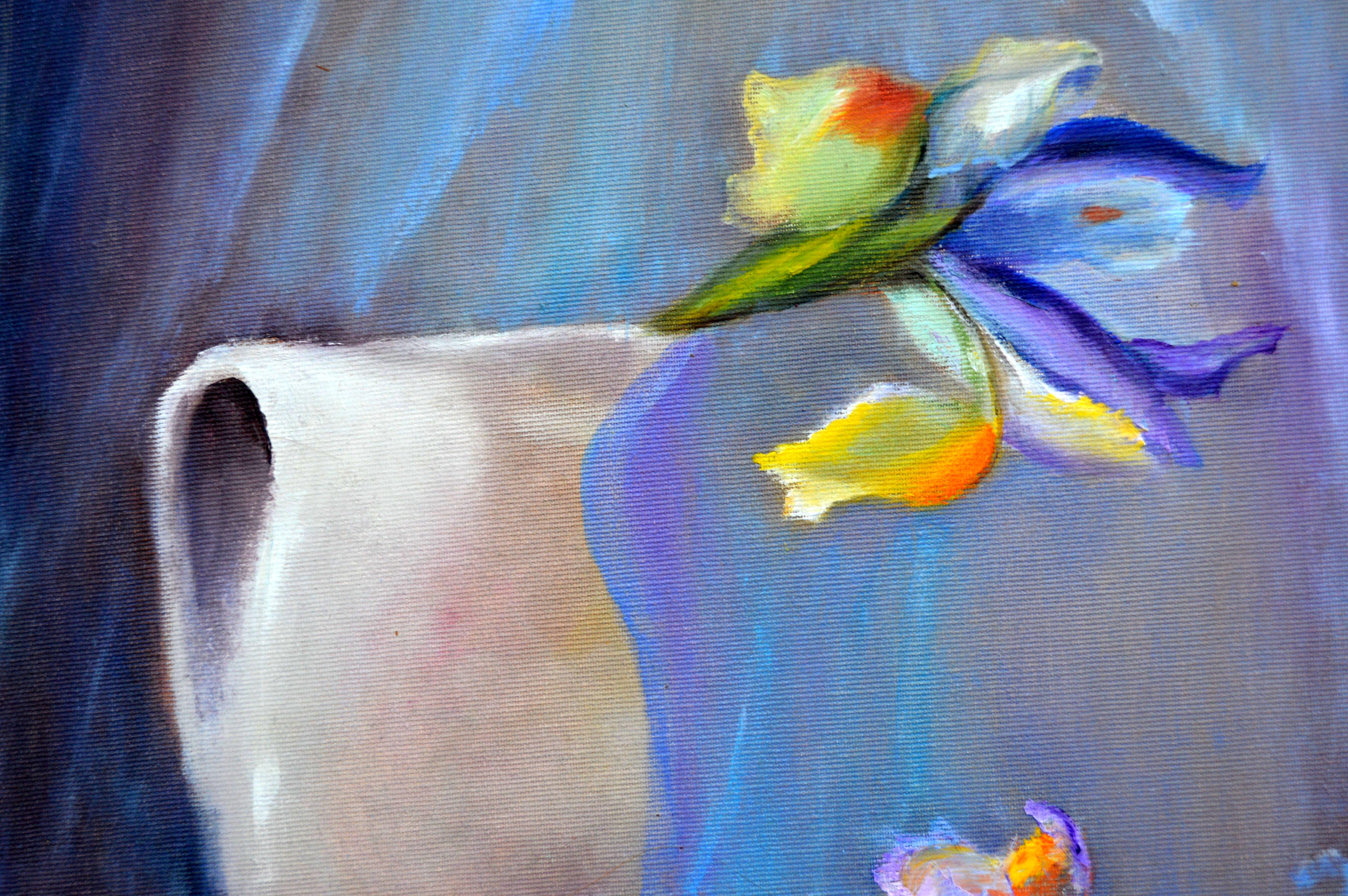 Ramo de lirios - Interior Painting Gris de Elena Lukina