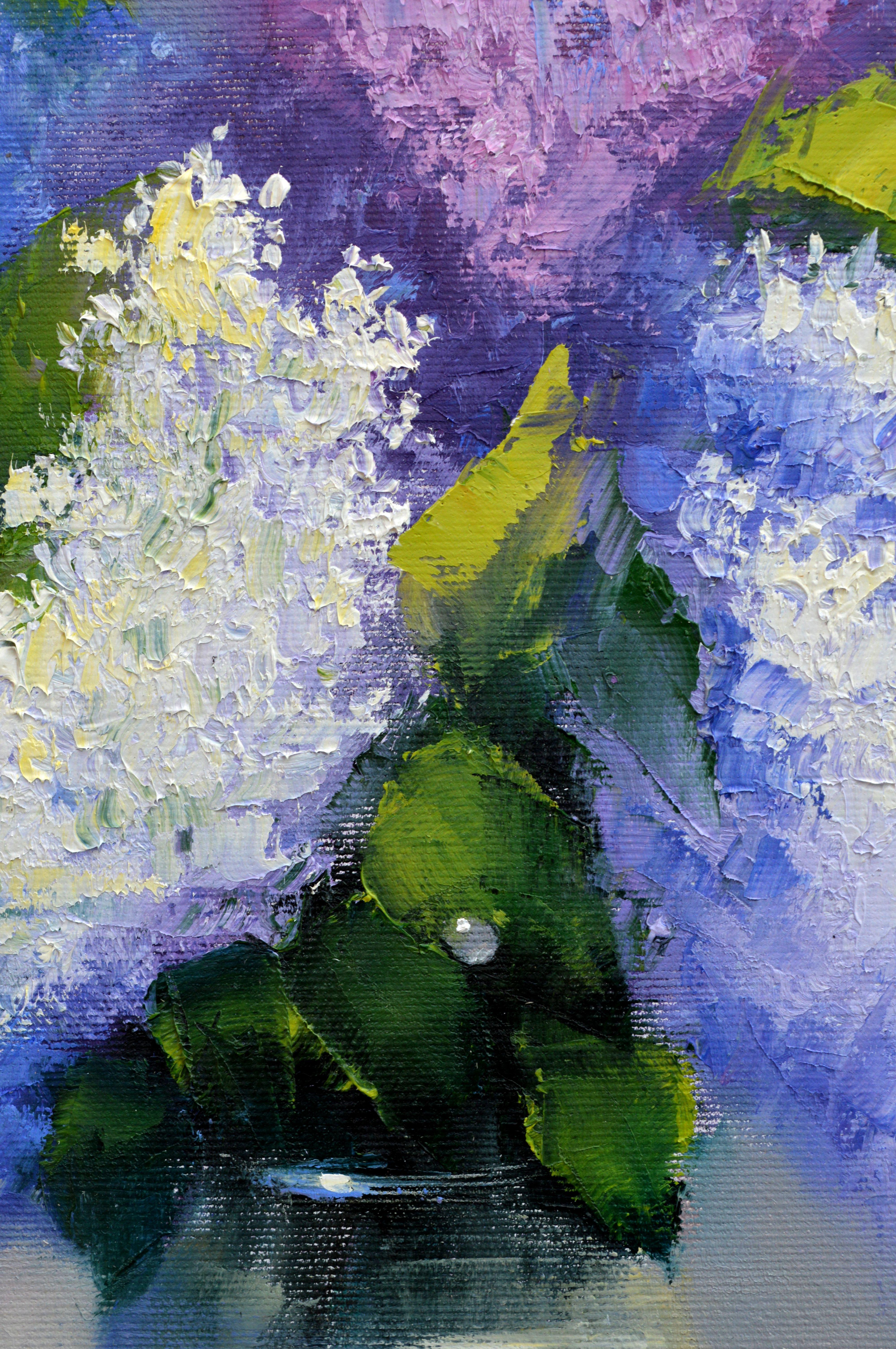 Bouquet of lilacs 40Х40  oil painting For Sale 4