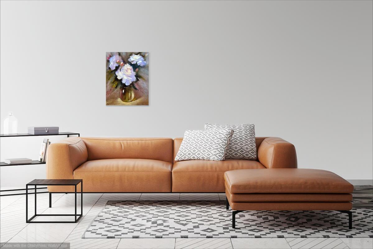 Blumenstrauß aus weißen Pfingstrosen im Angebot 13
