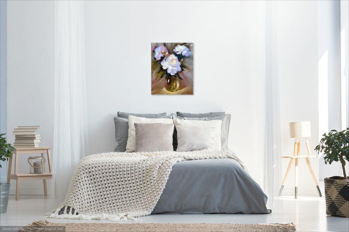Blumenstrauß aus weißen Pfingstrosen im Angebot 15