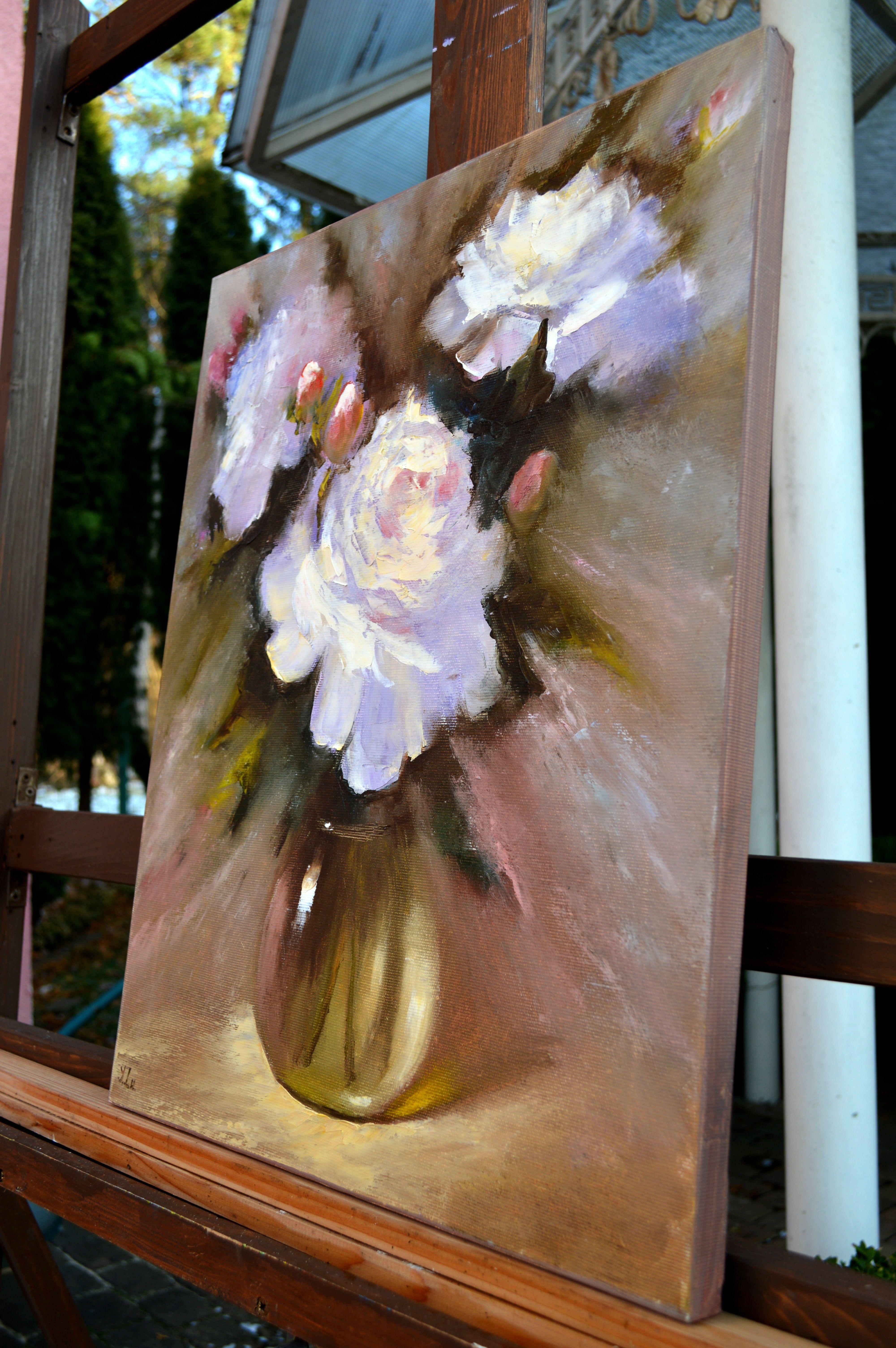 Blumenstrauß aus weißen Pfingstrosen im Angebot 1