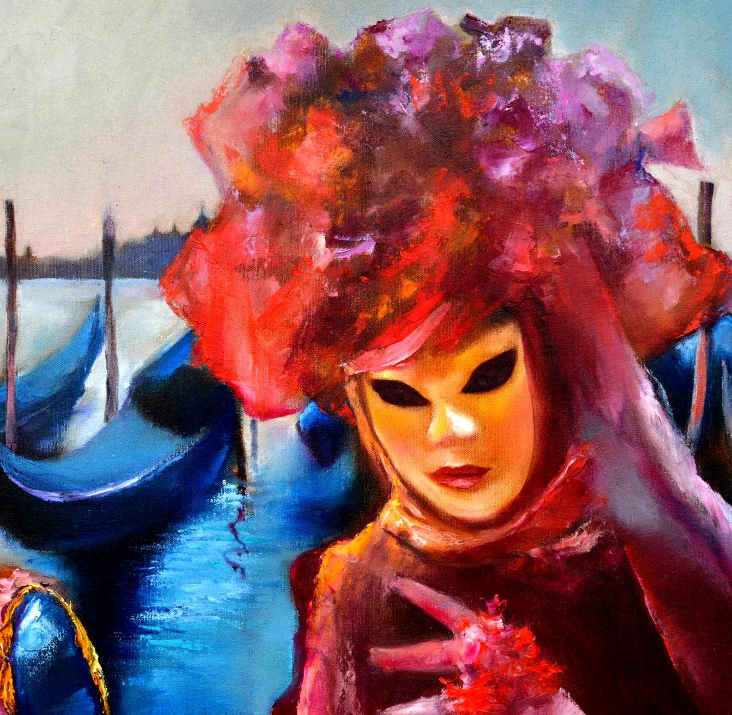 Carnival Night 70X70 - Painting by Elena Lukina