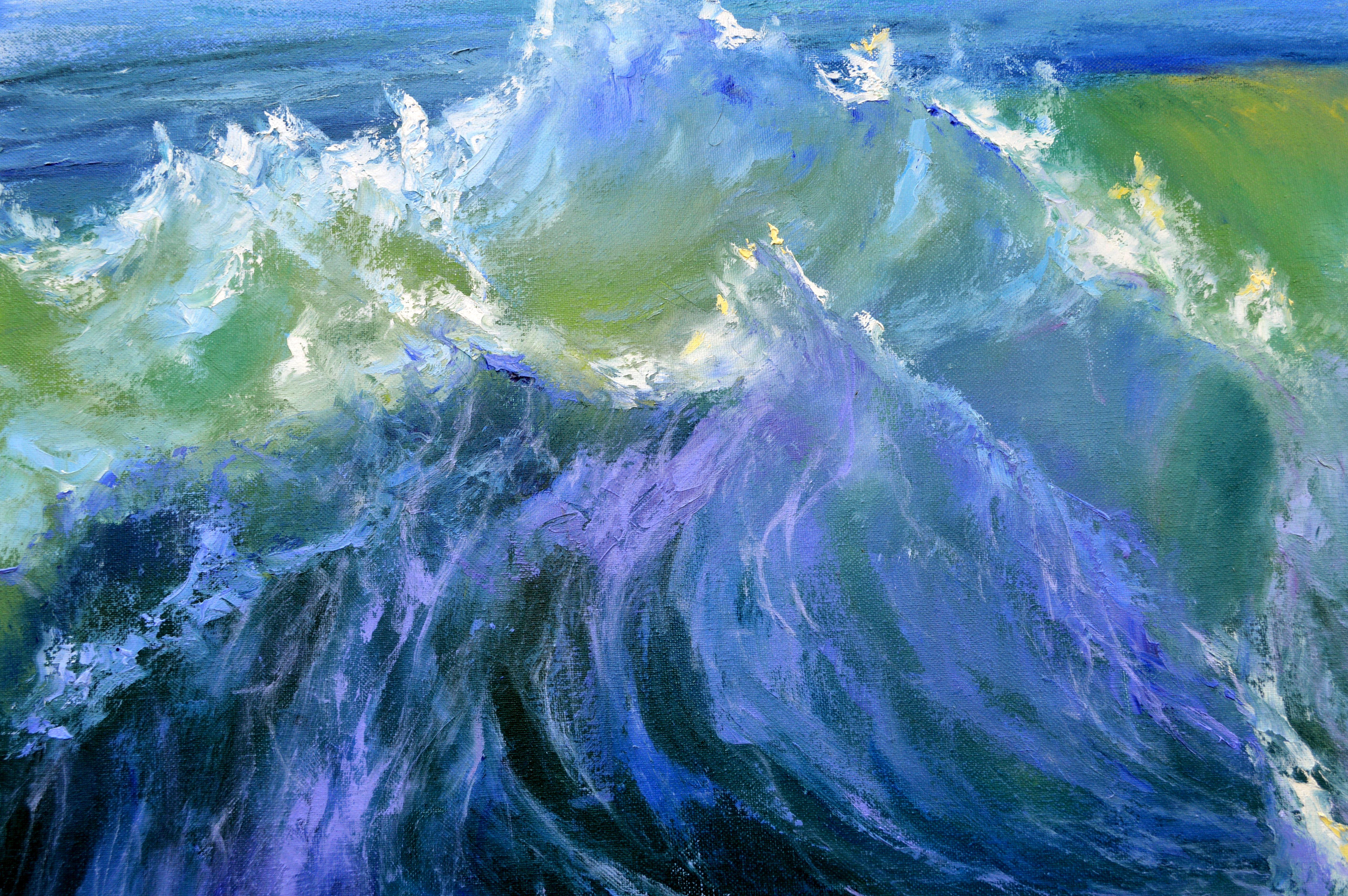 Cascading Waves of the Caribbean 80X100 Öl auf Leinwand im Angebot 5
