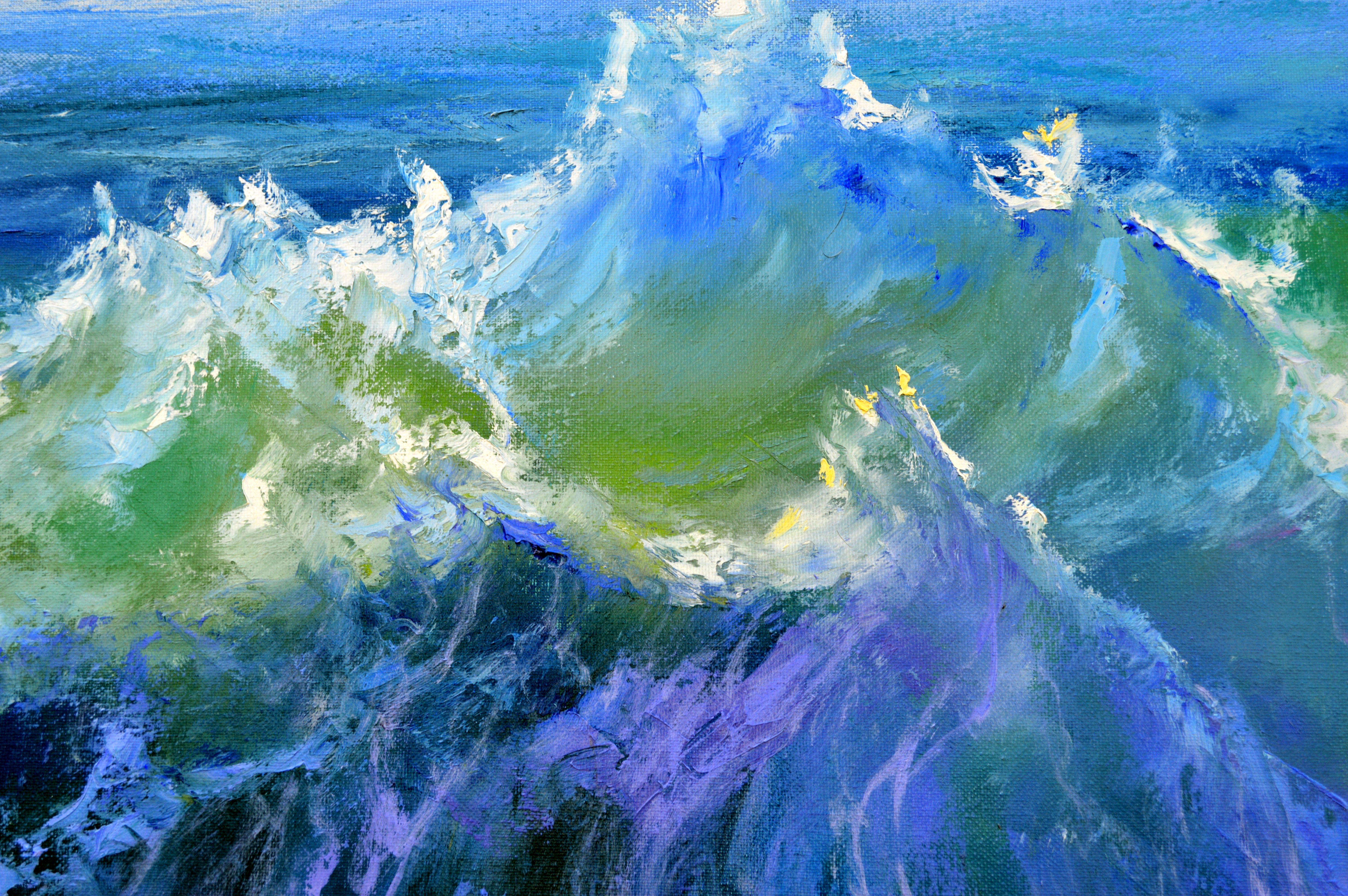 Cascading Waves of the Caribbean 80X100 Öl auf Leinwand im Angebot 9